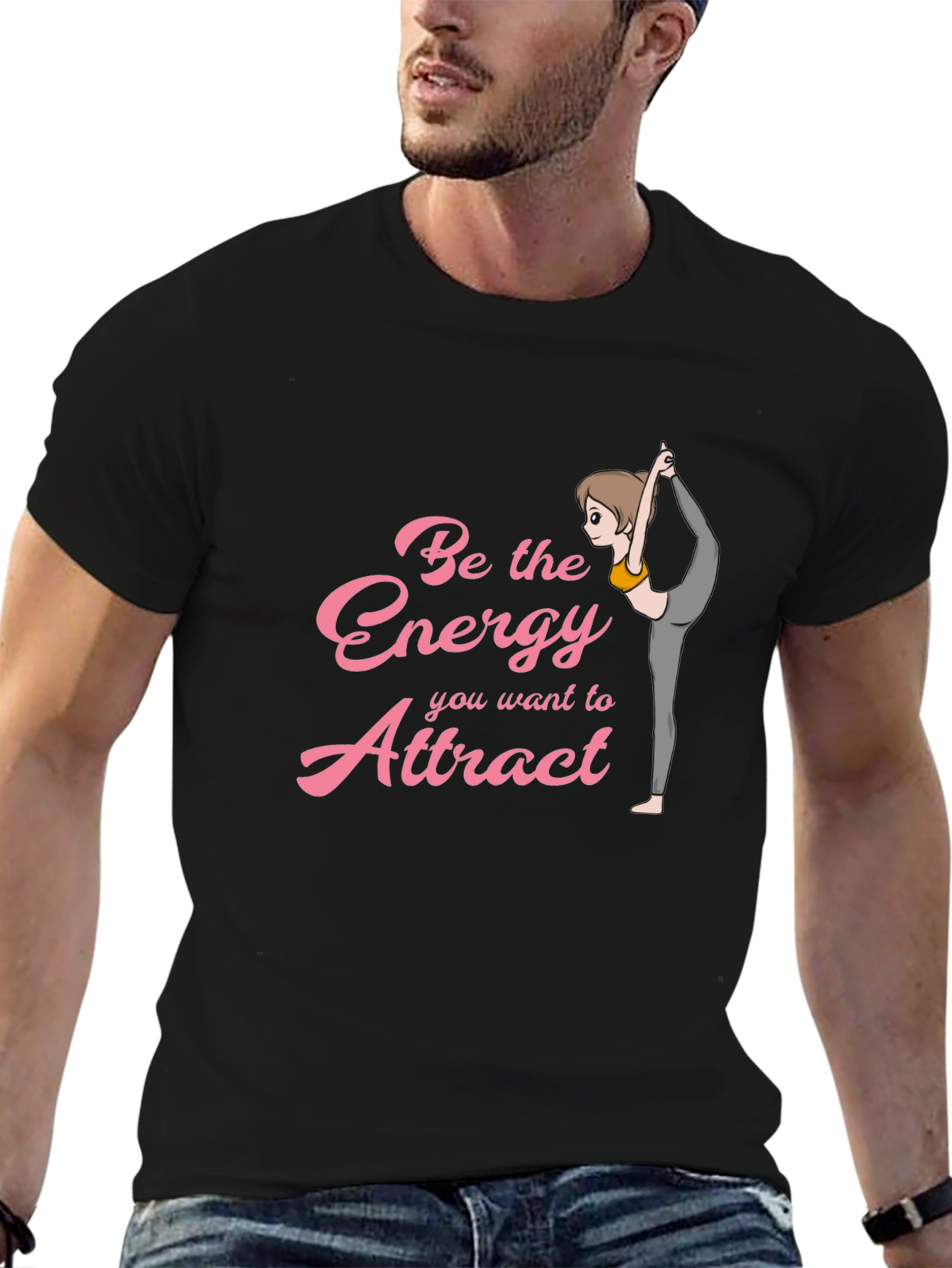 Energy Attract Yoga Graphic Tee - Black