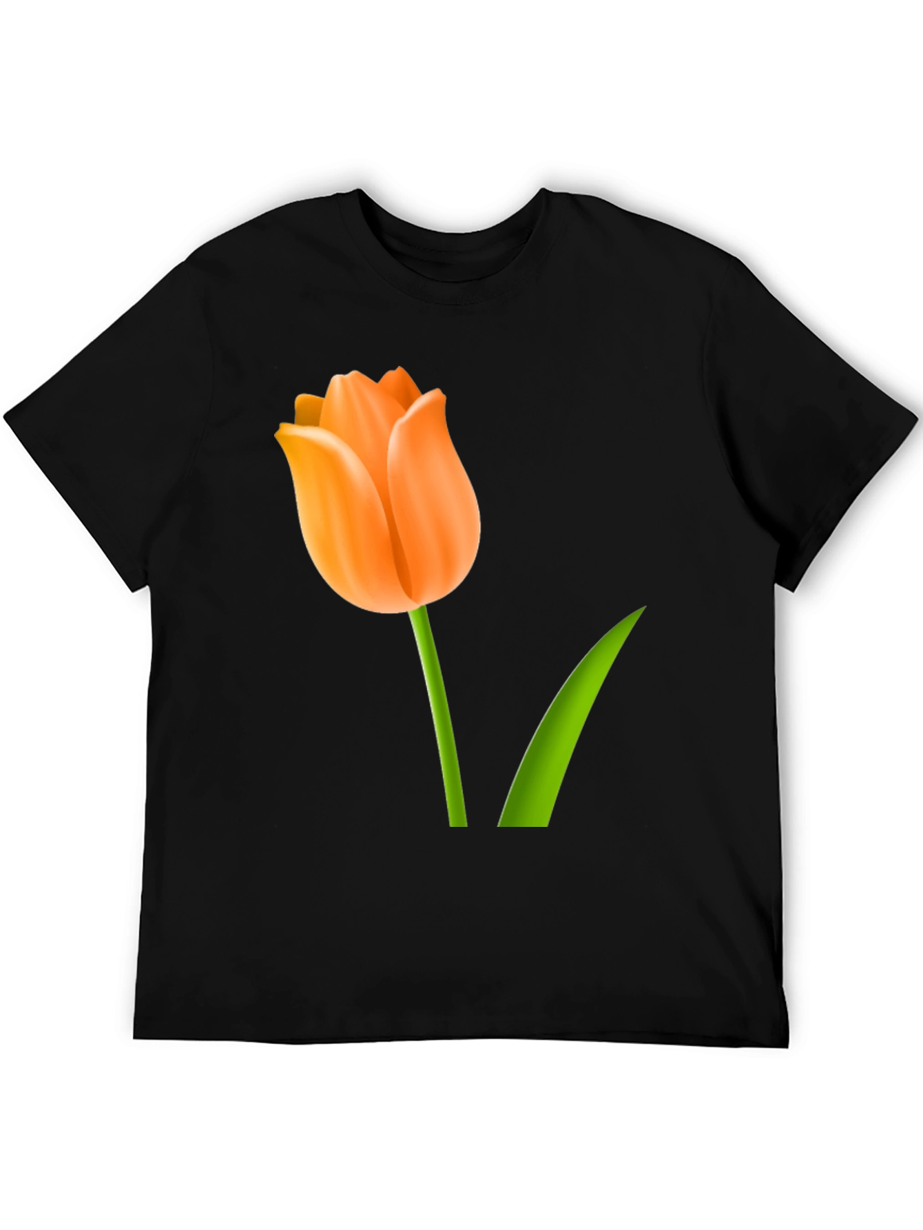 Tulip Graphic Print T-Shirt - Black