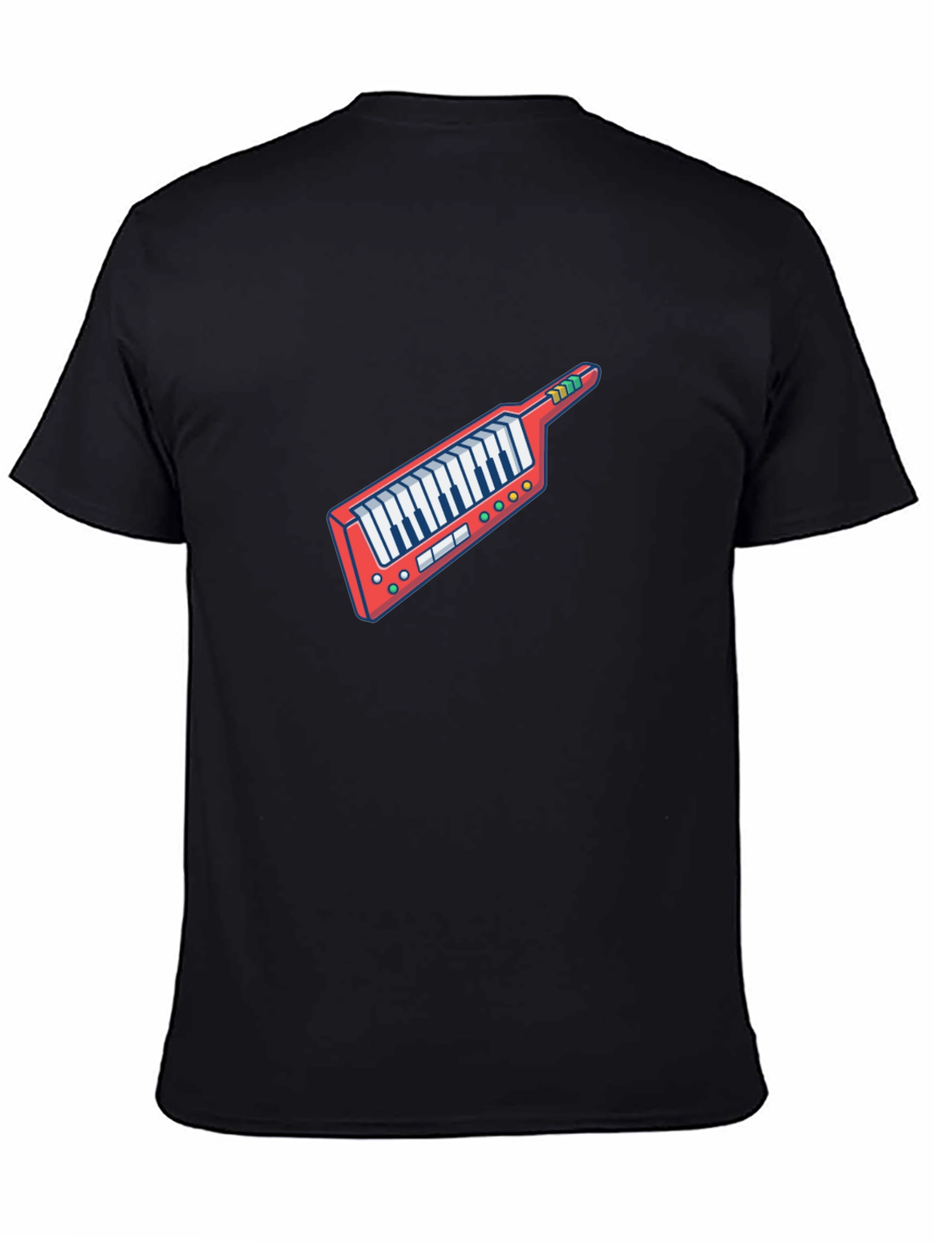 Retro Synthwave Keytar Graphic Tee - Black