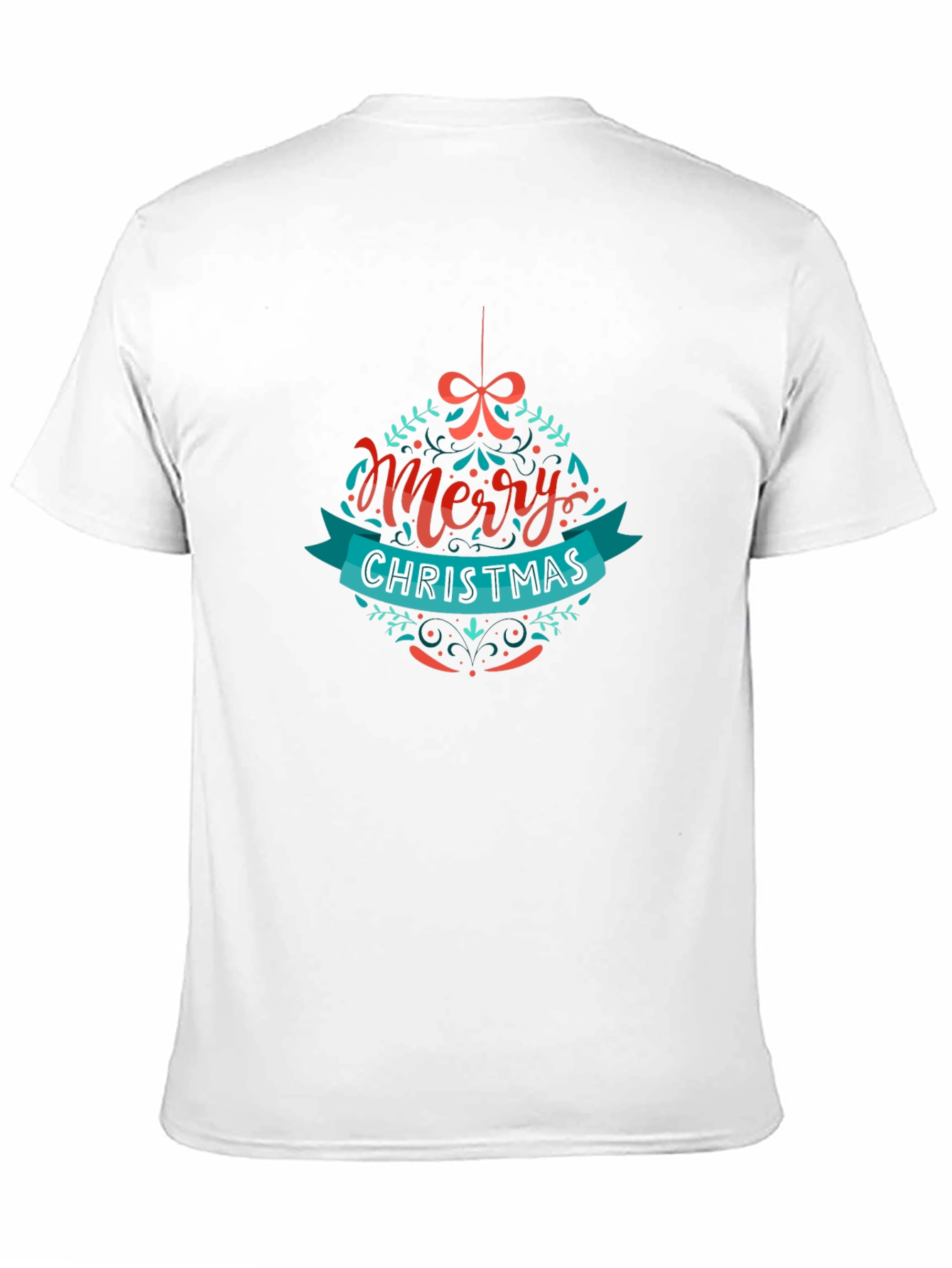 Merry Christmas Ornament Graphic Black T-Shirt