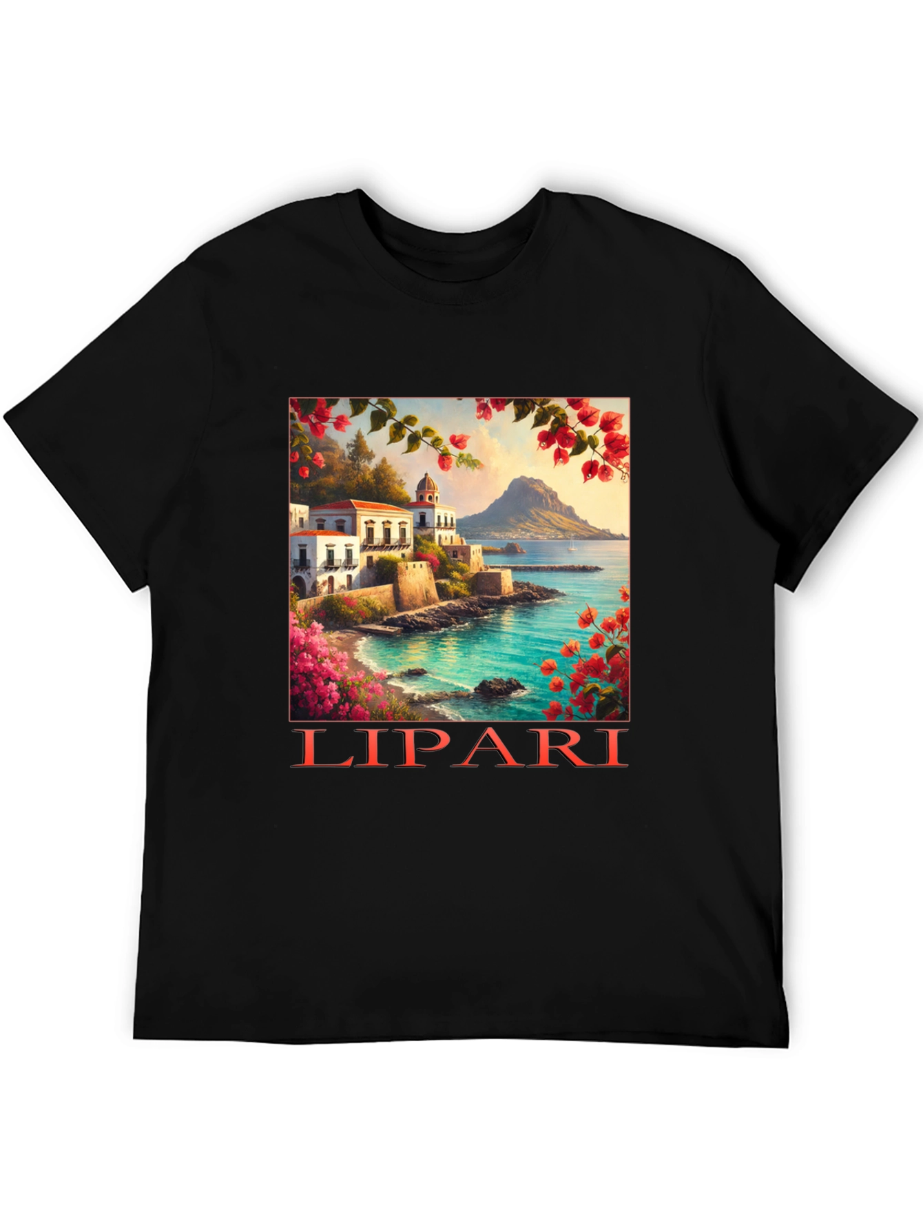 Lipari Island Graphic Tee - Black T-Shirt
