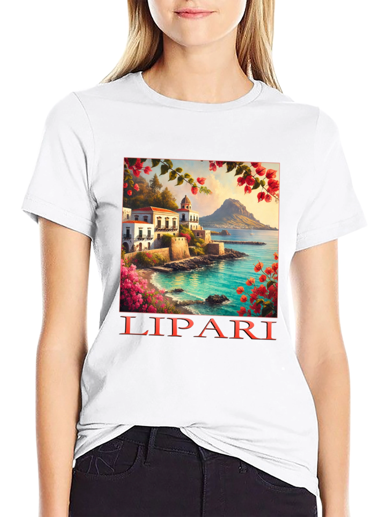 Lipari Island Graphic Tee - Black T-Shirt