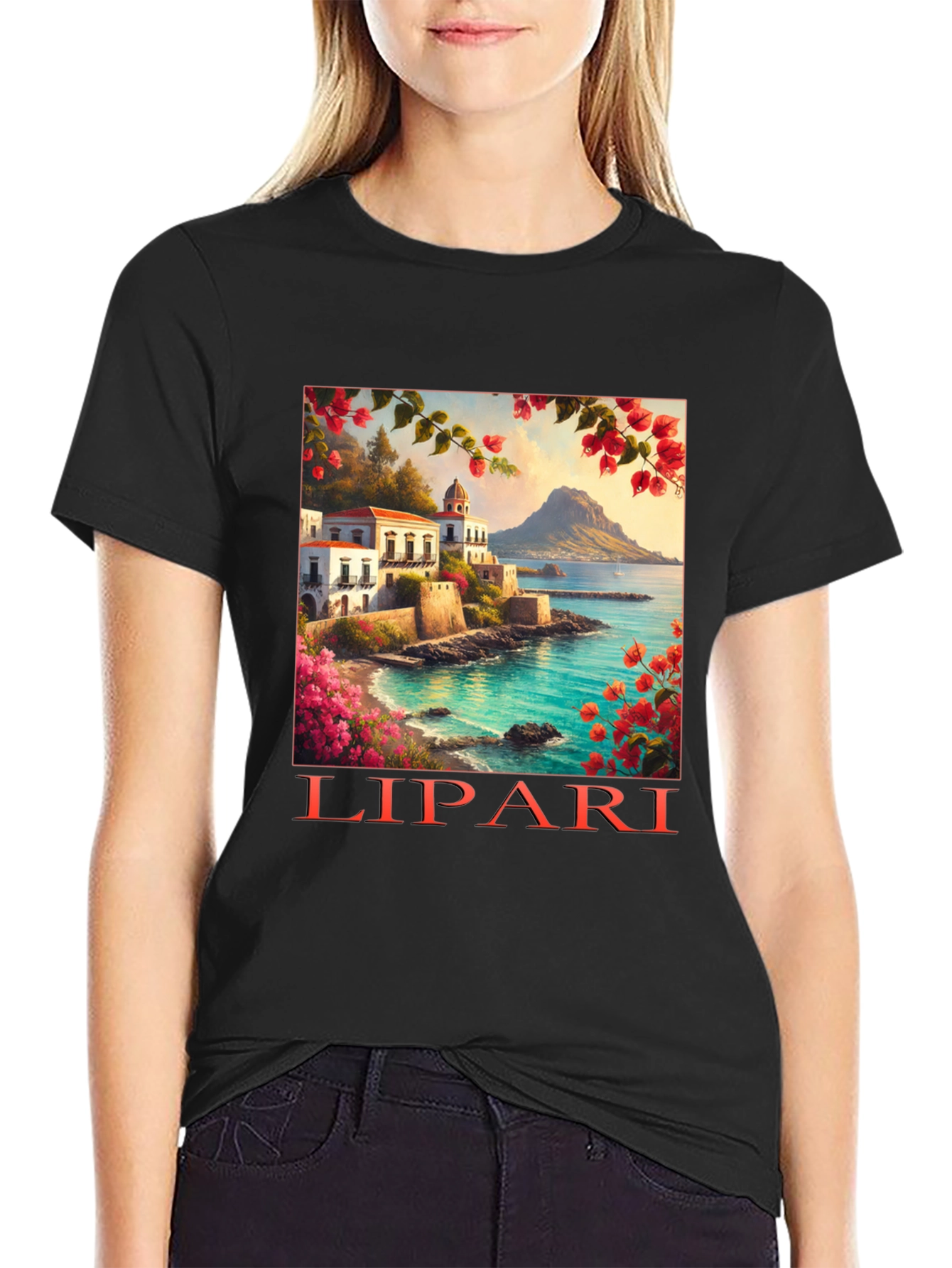 Lipari Island Graphic Tee - Black T-Shirt
