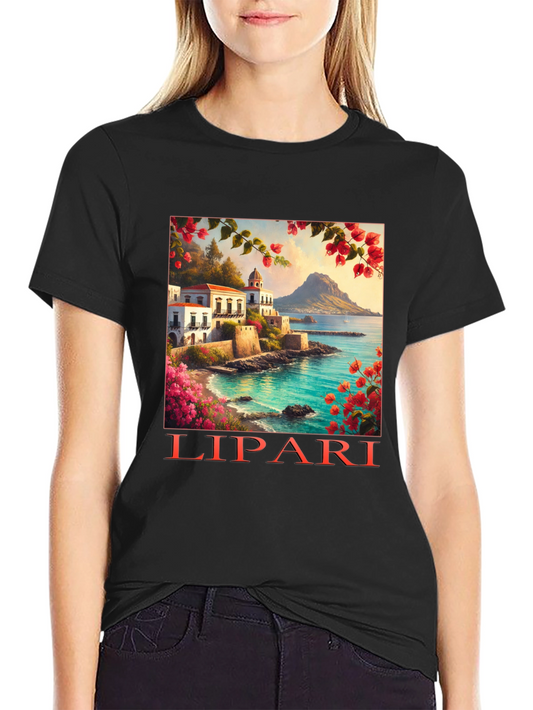 Lipari Island Graphic Tee - Black T-Shirt