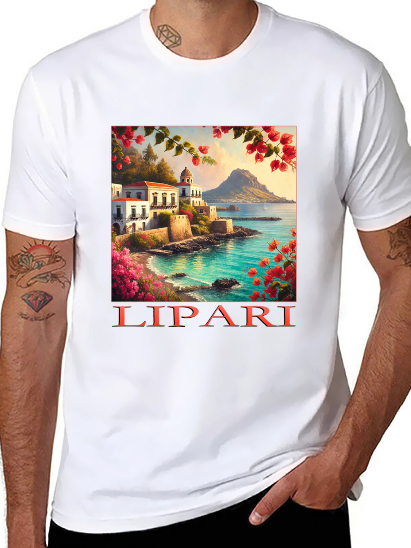 Lipari Island Graphic Tee - Black T-Shirt