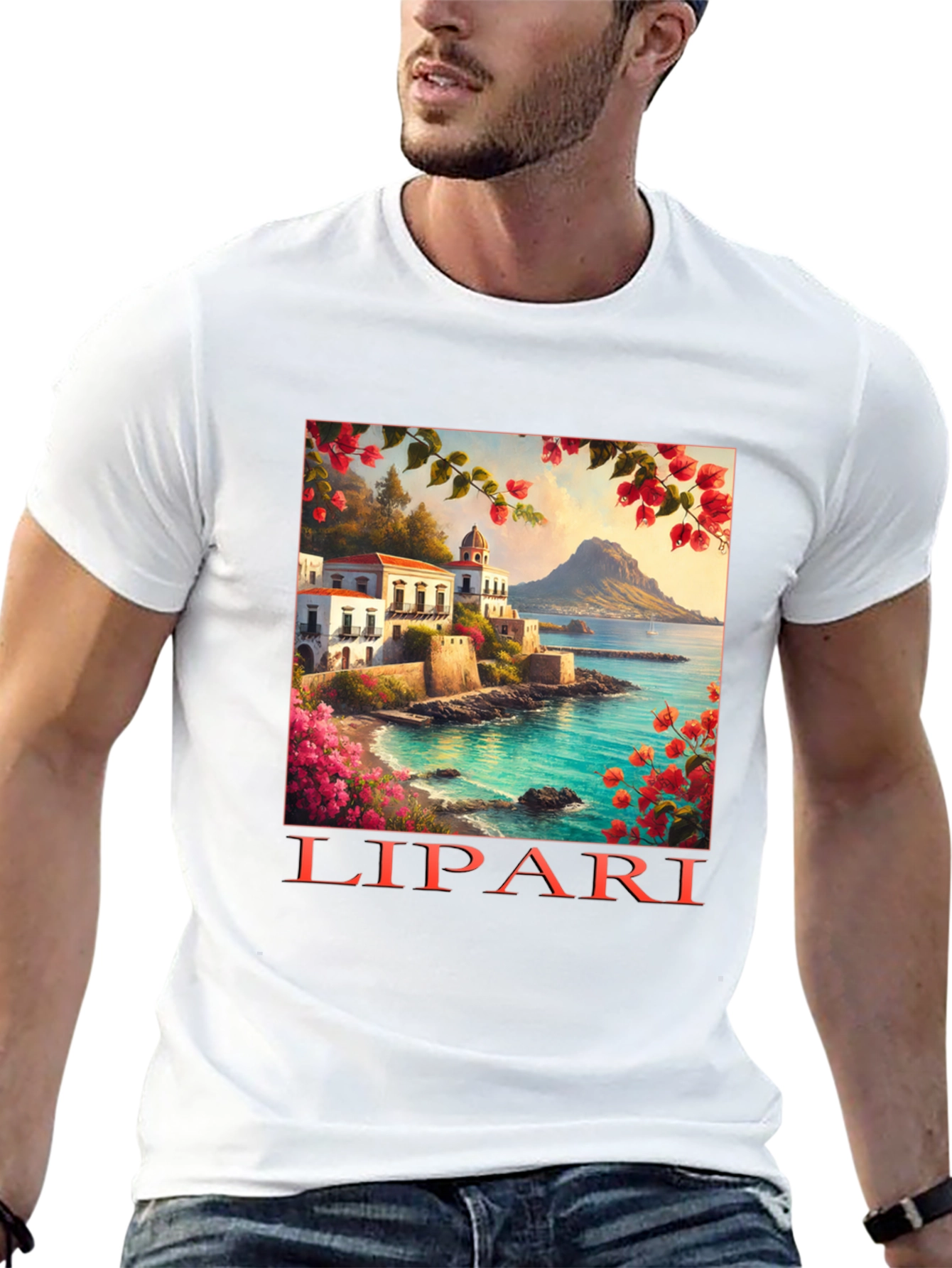 Lipari Island Graphic Tee - Black T-Shirt