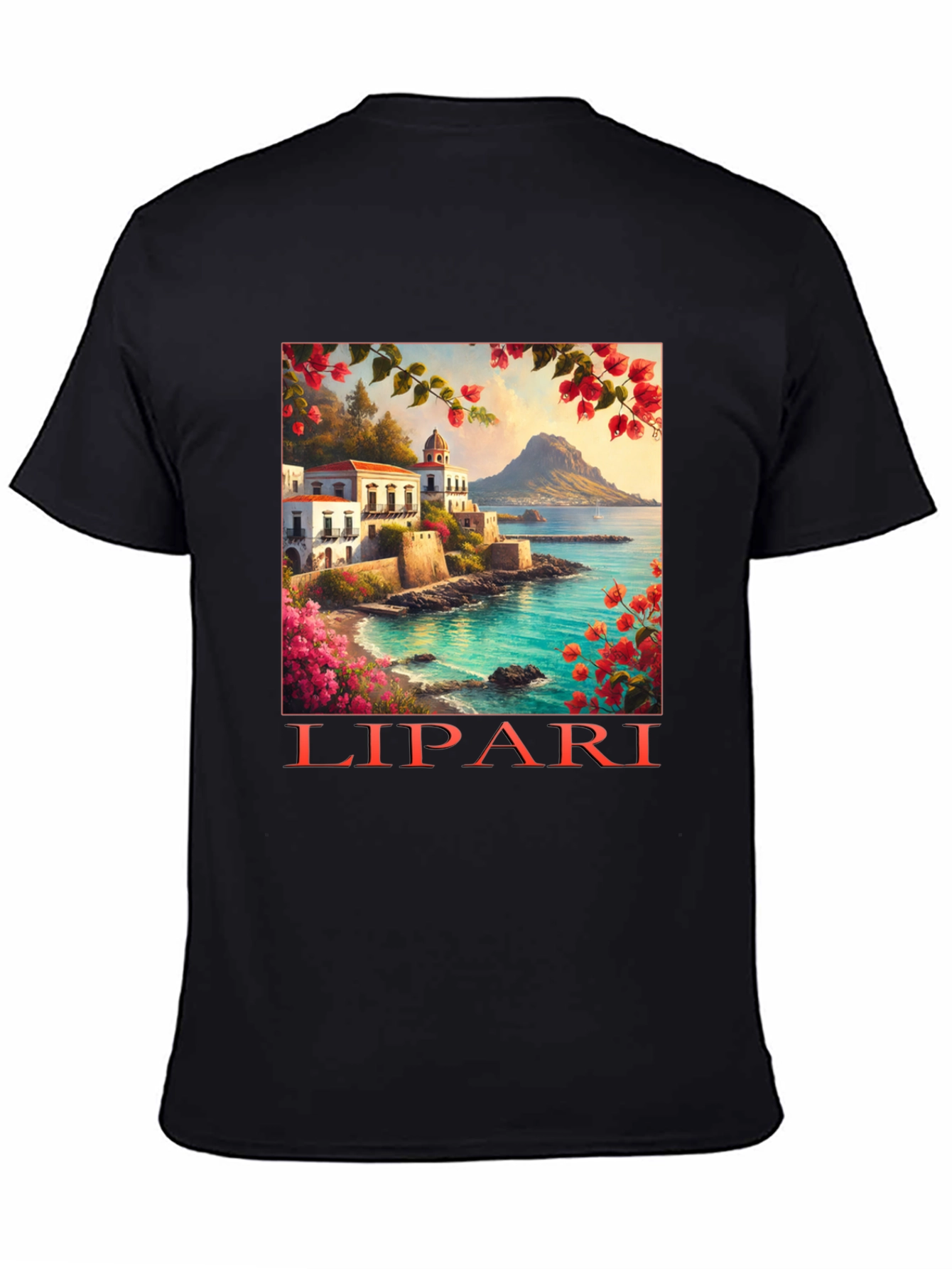Lipari Island Graphic Tee - Black T-Shirt