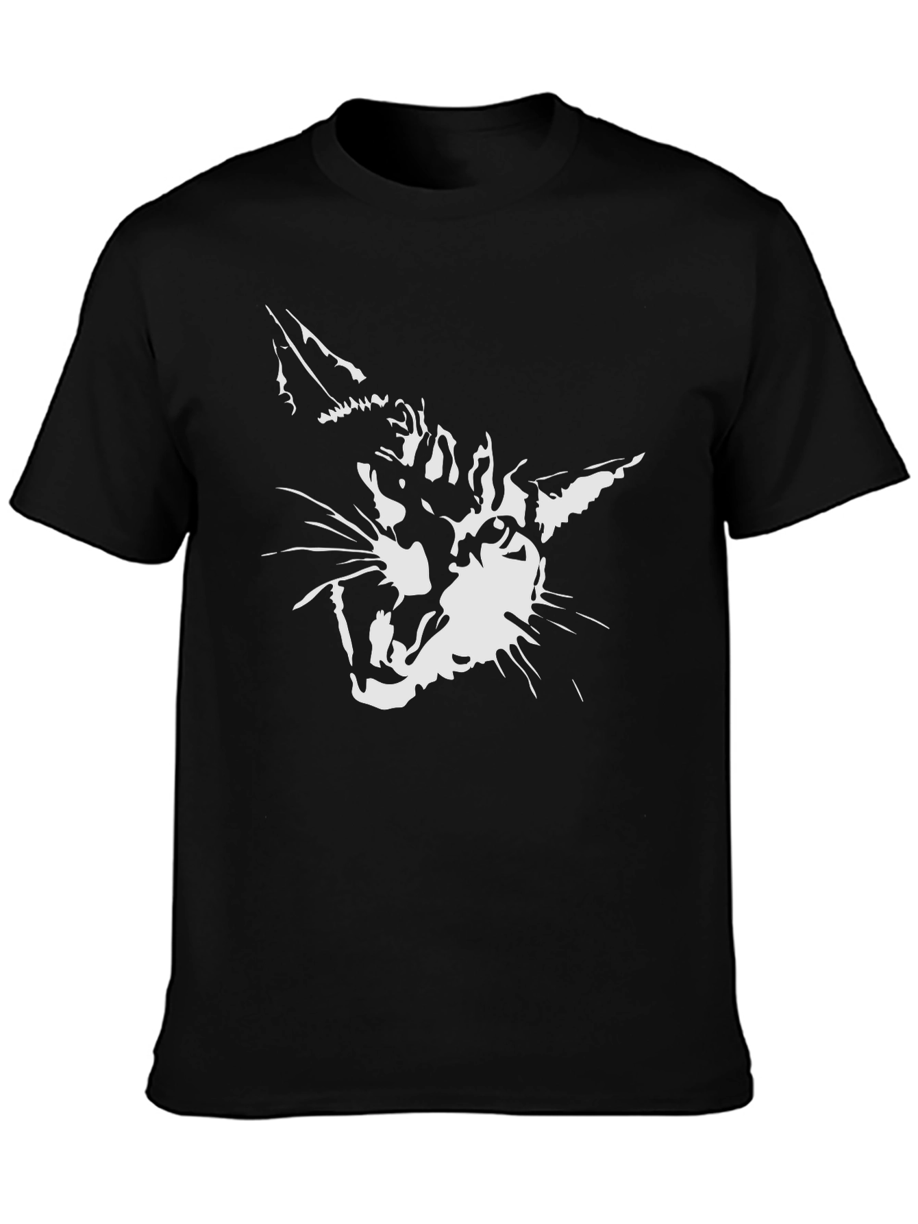 Cool Cat Graphic Print Mens Black T-Shirt