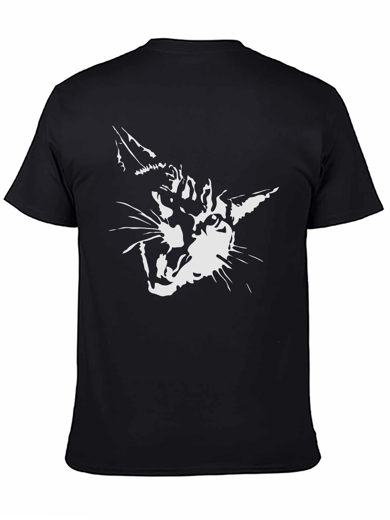 Cool Cat Graphic Print Mens Black T-Shirt
