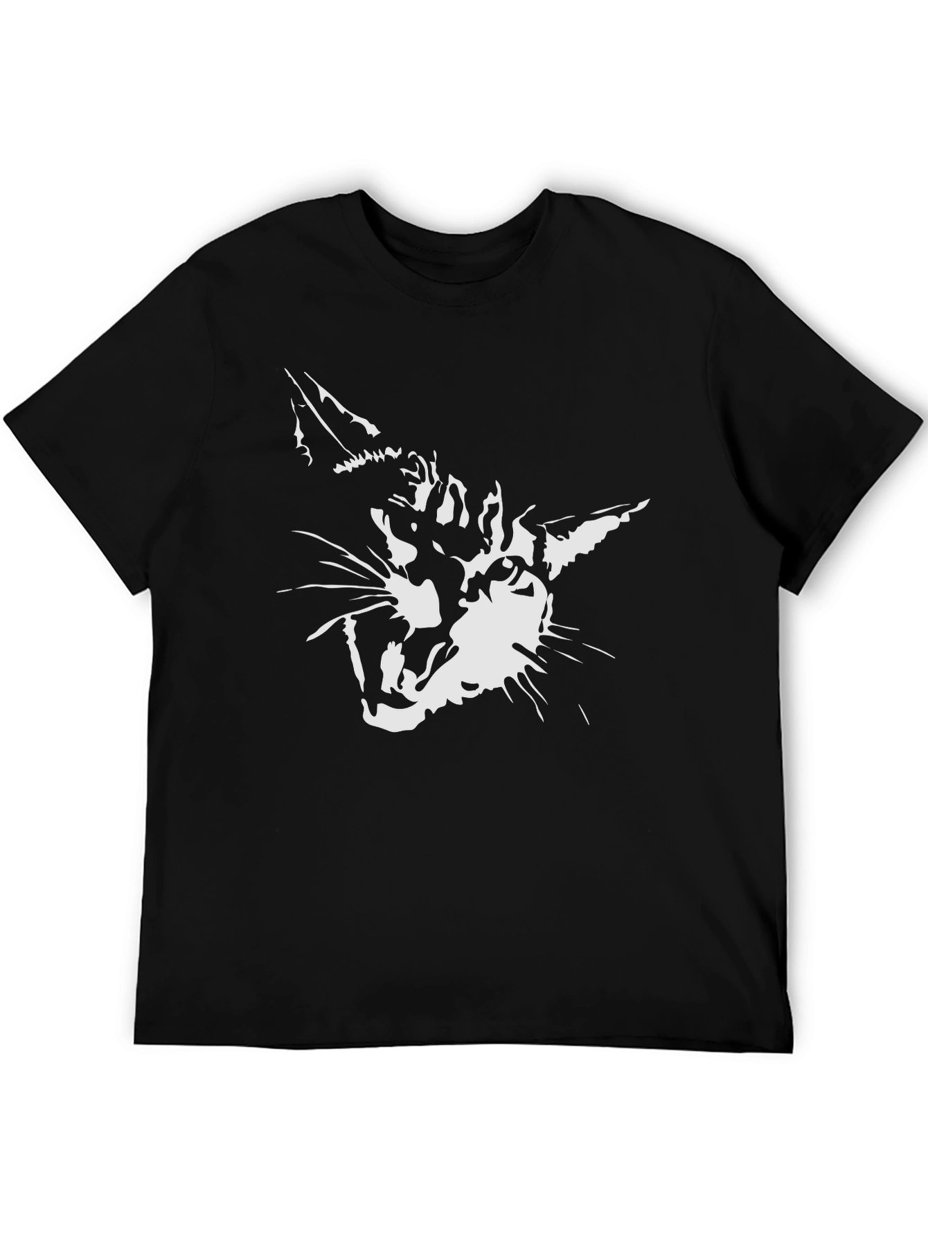 Cool Cat Graphic Print Mens Black T-Shirt