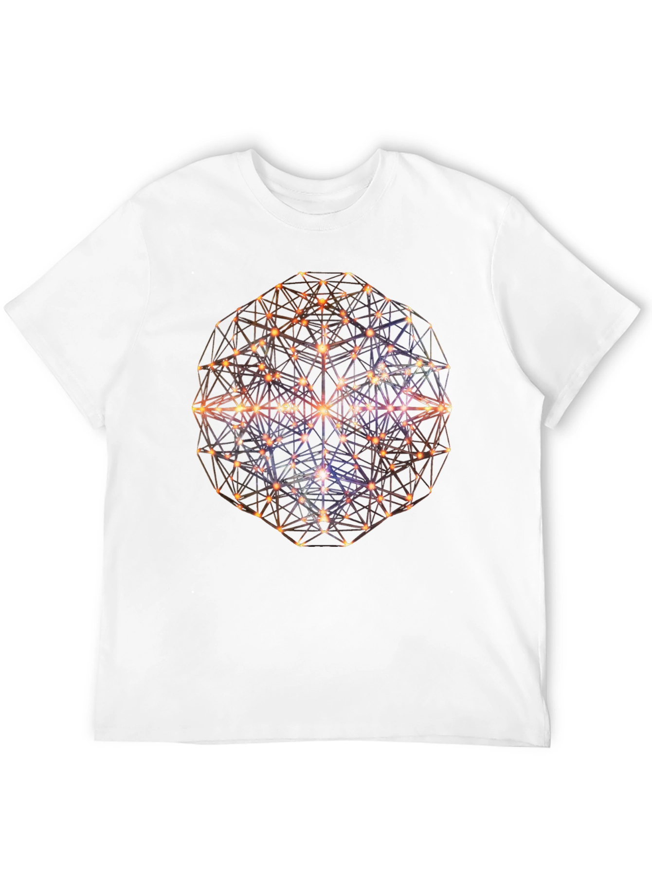 Geometric Sphere Graphic Print Mens Black T-Shirt