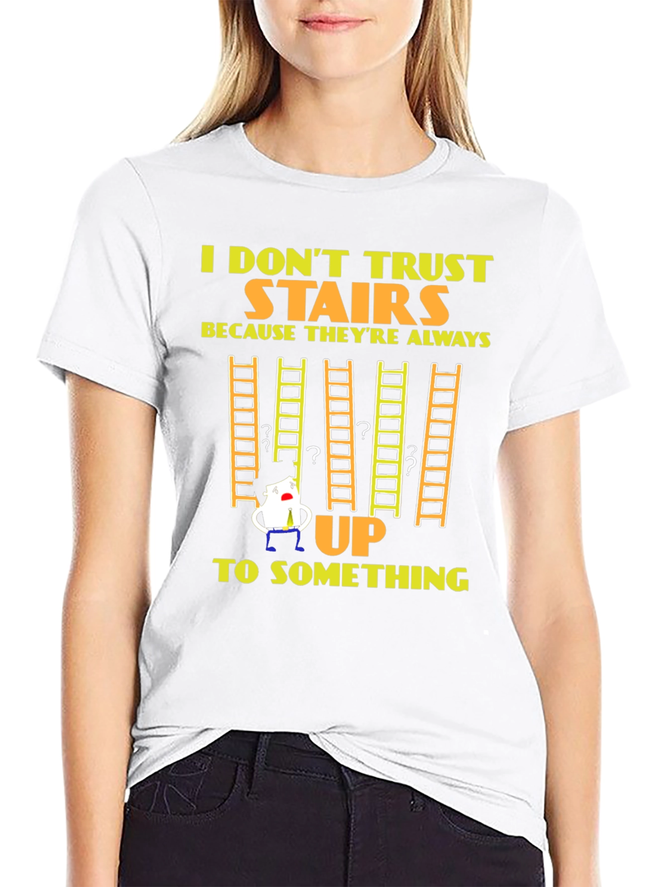 Funny I Dont Trust Stairs Graphic T-Shirt