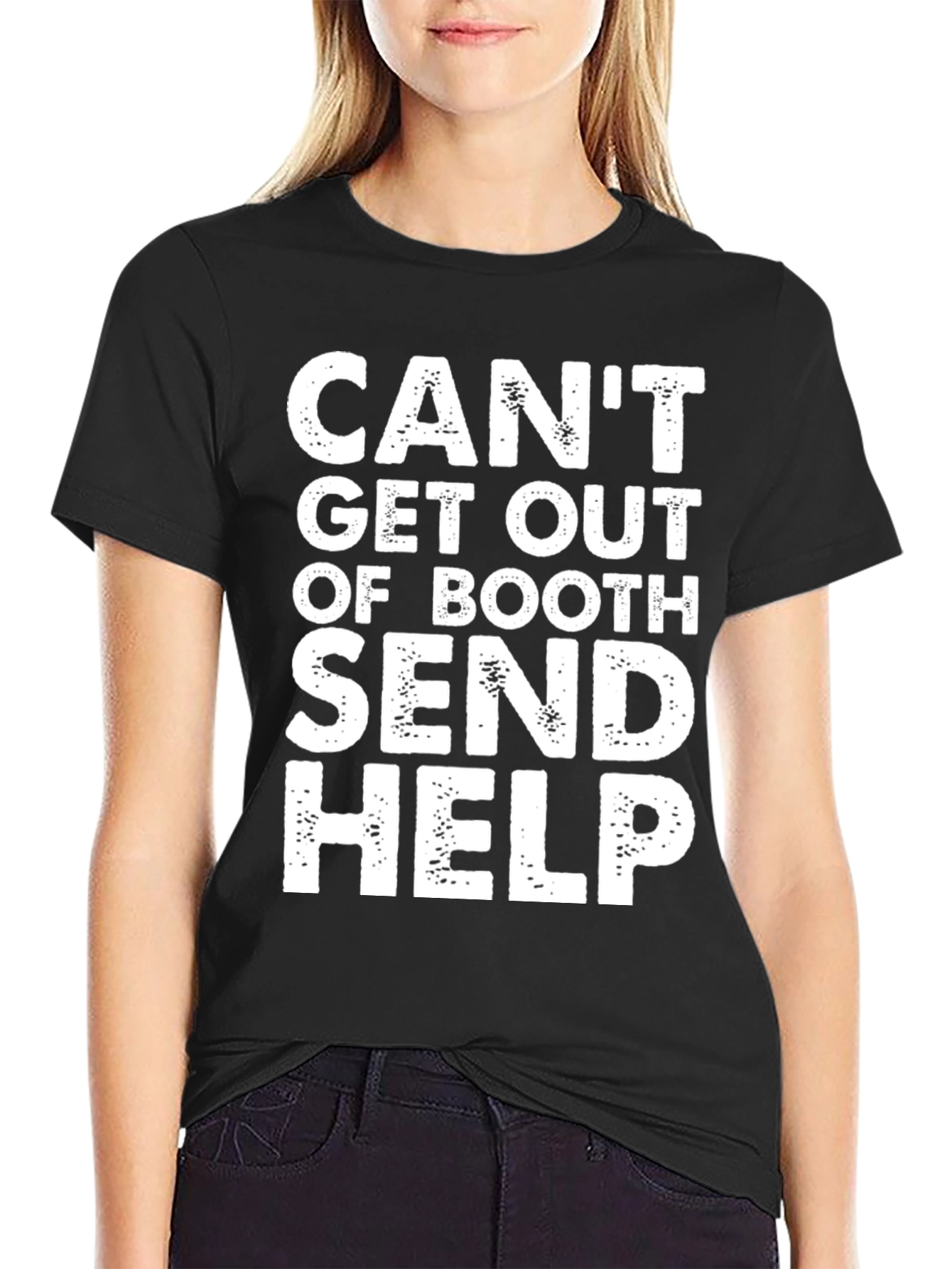 Funny Cant Get Out Of Booth Graphic T-Shirt