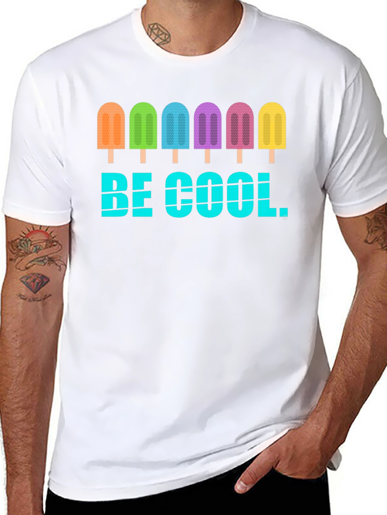 Be Cool Popsicle Graphic Black T-Shirt
