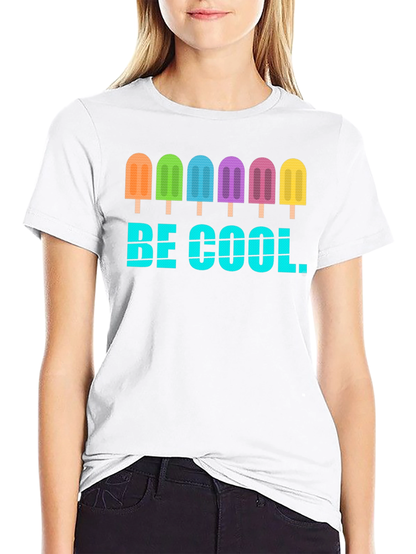 Be Cool Popsicle Graphic Black T-Shirt