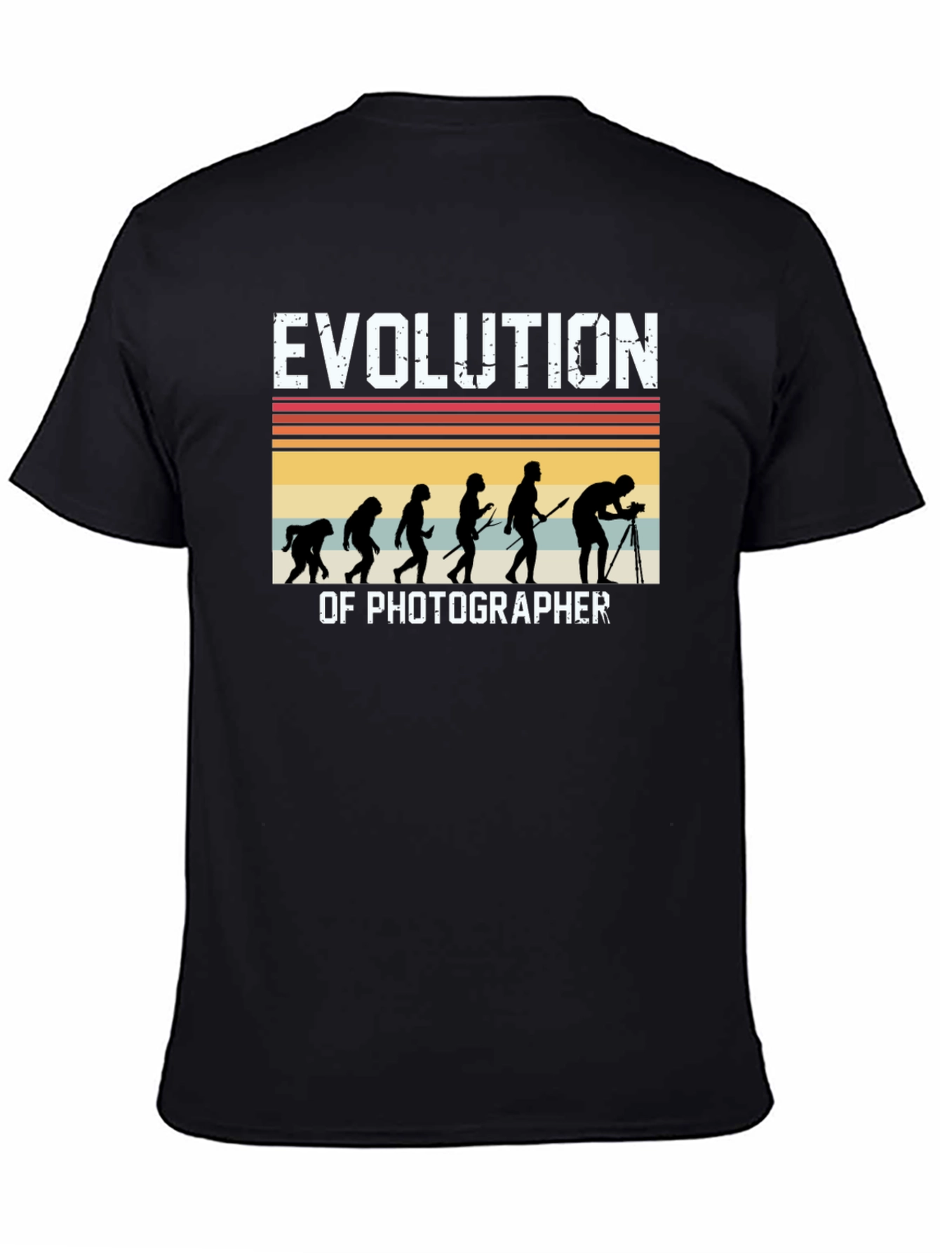 Evolution of Photographer Black Graphic Tee