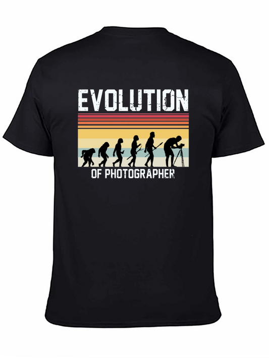 Evolution of Photographer Black Graphic Tee