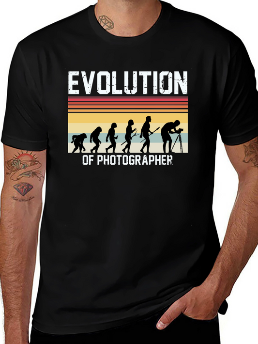 Evolution of Photographer Black Graphic Tee