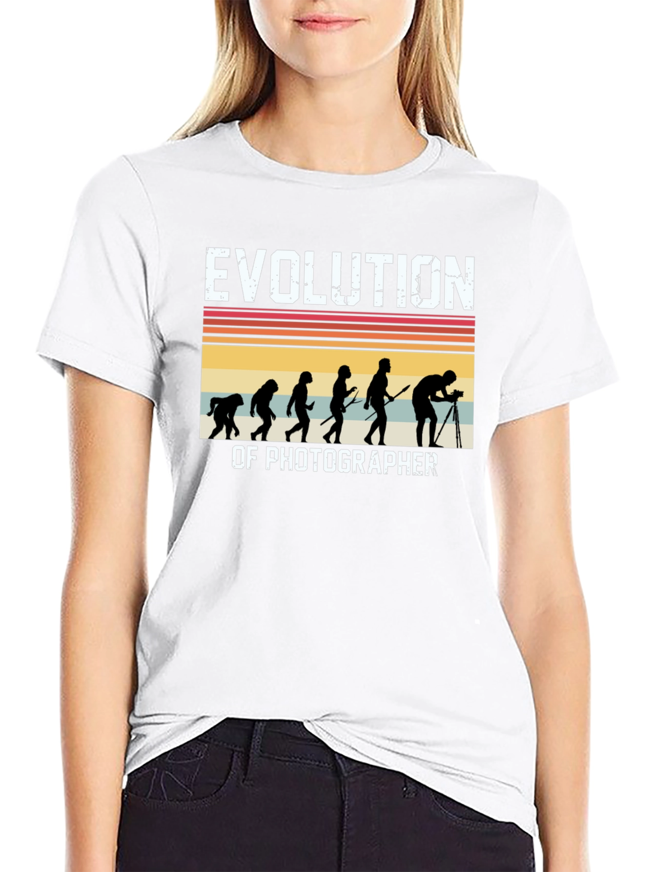 Evolution of Photographer Black Graphic Tee