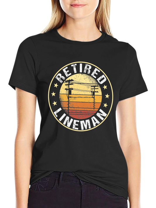 Retired Lineman T-Shirt - Vintage Powerline Design