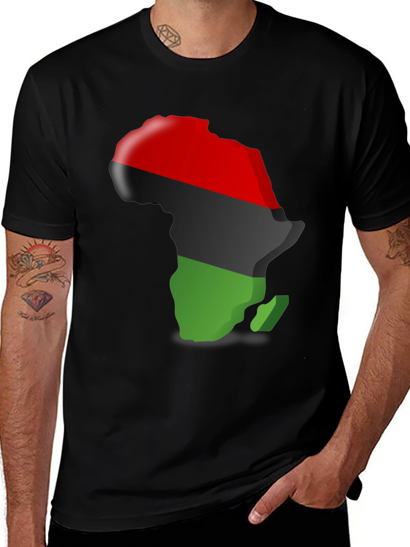 Pan-African Flag Africa Map T-Shirt