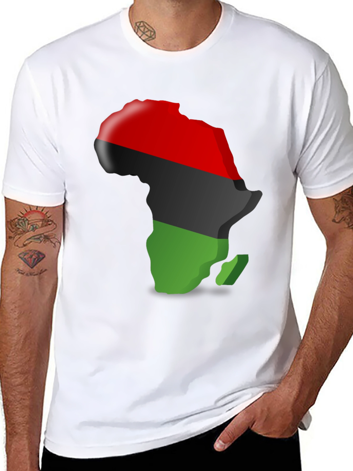 Pan-African Flag Africa Map T-Shirt