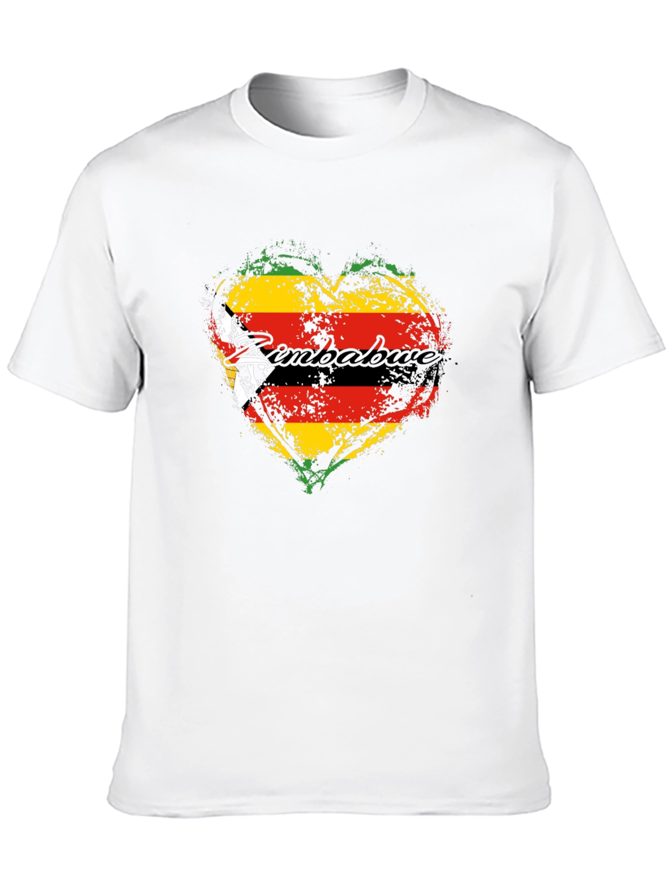 Zimbabwe Flag Heart T-Shirt