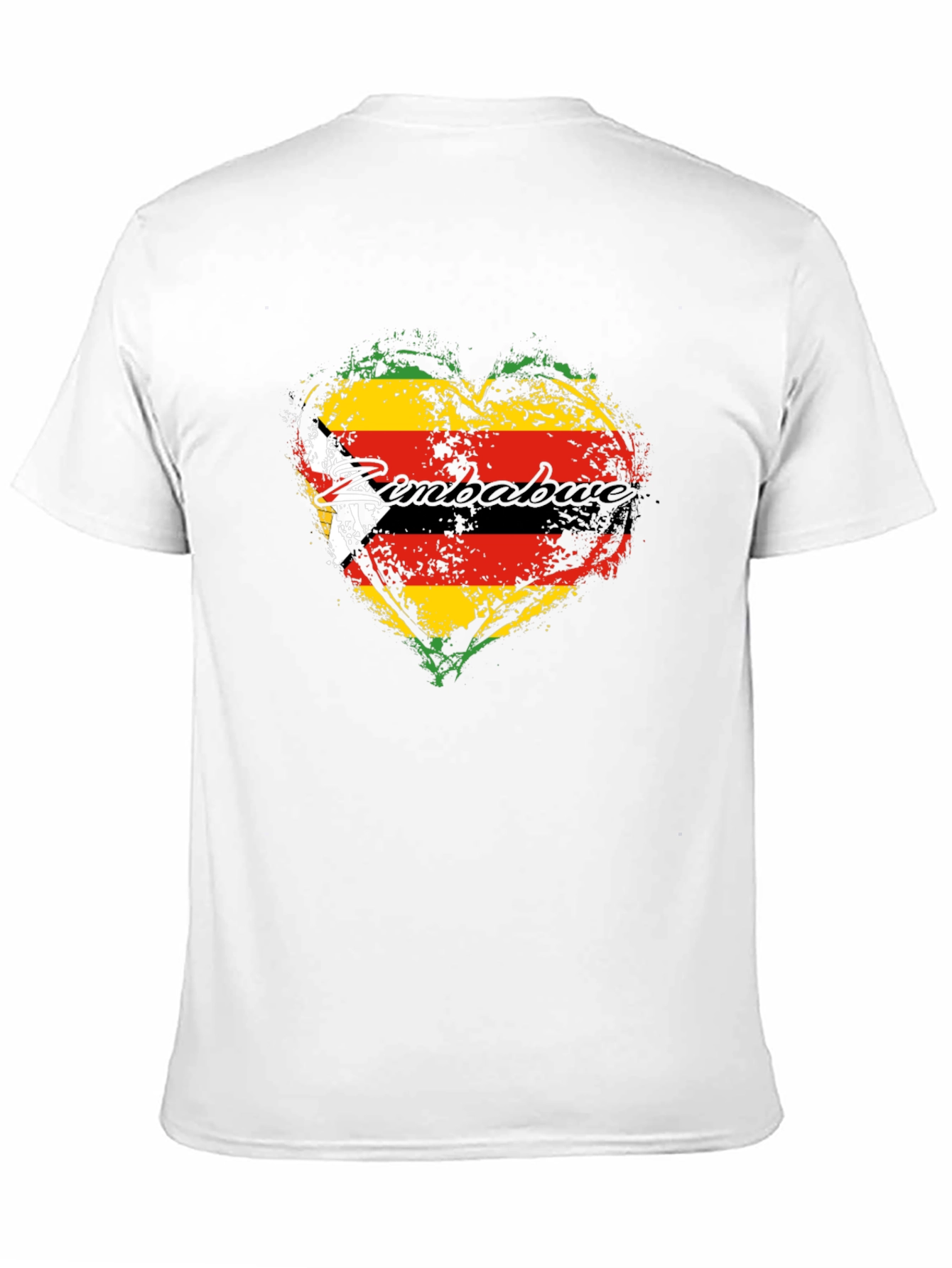 Zimbabwe Flag Heart T-Shirt