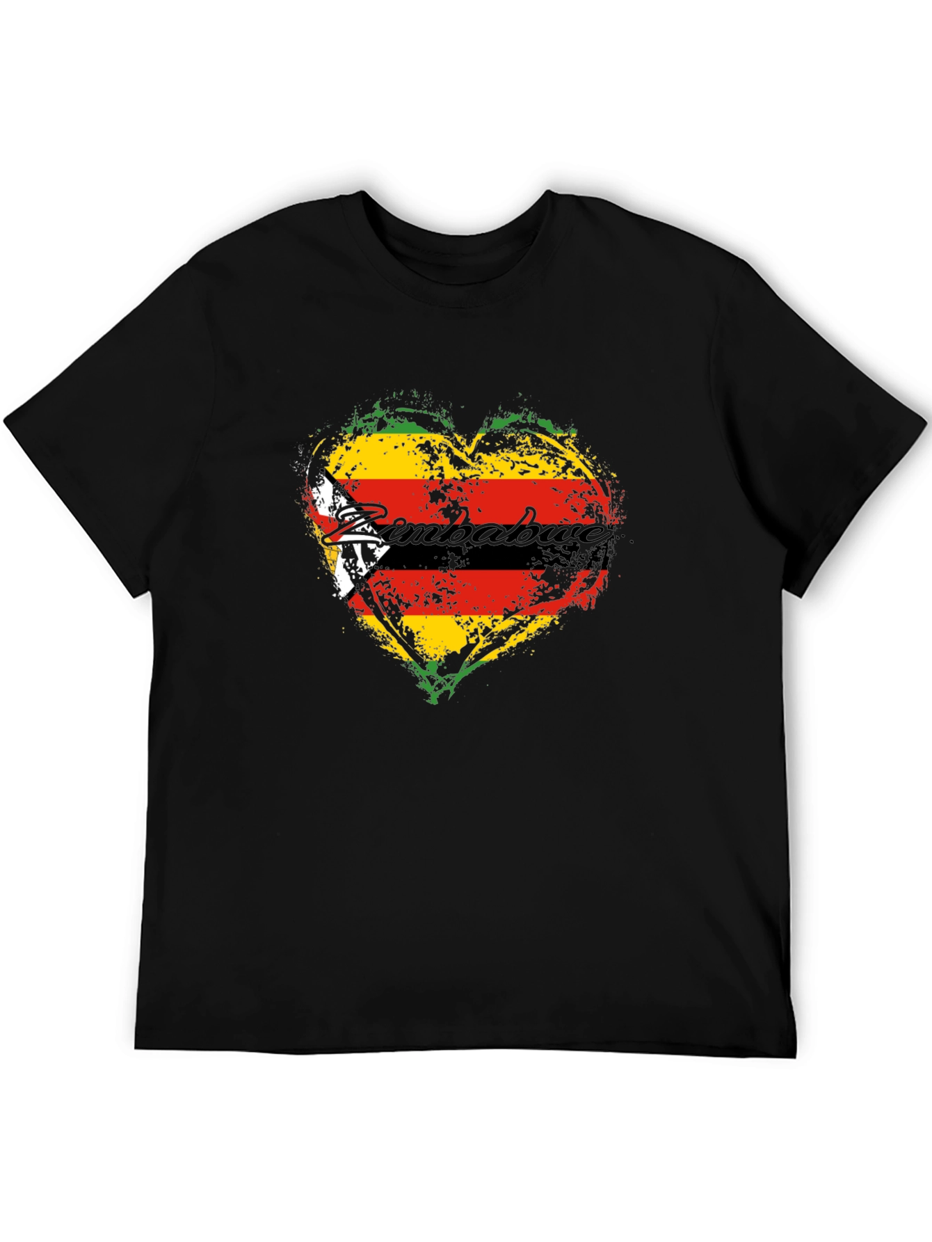 Zimbabwe Flag Heart T-Shirt