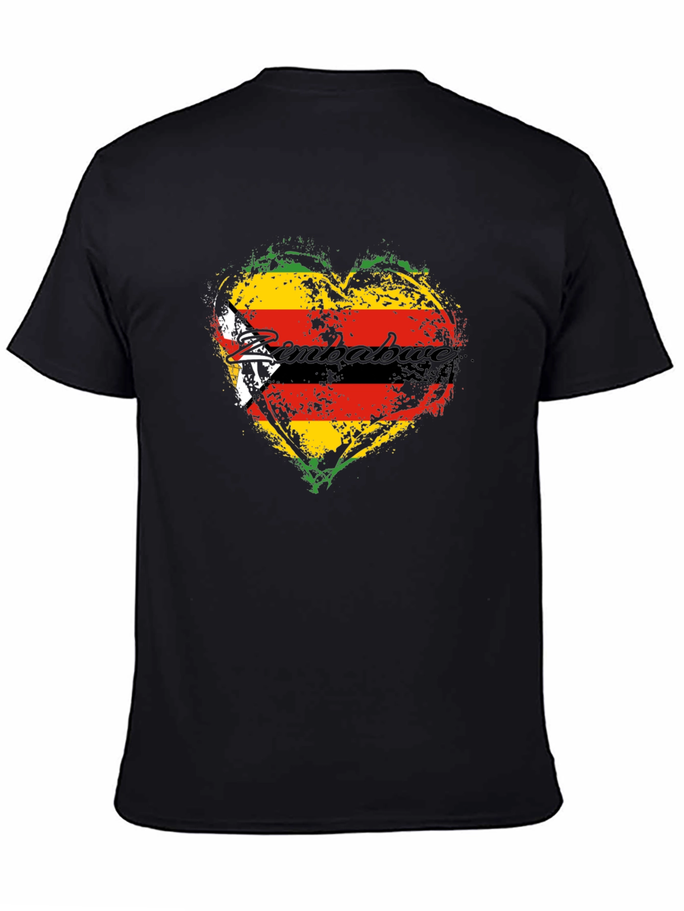 Zimbabwe Flag Heart T-Shirt
