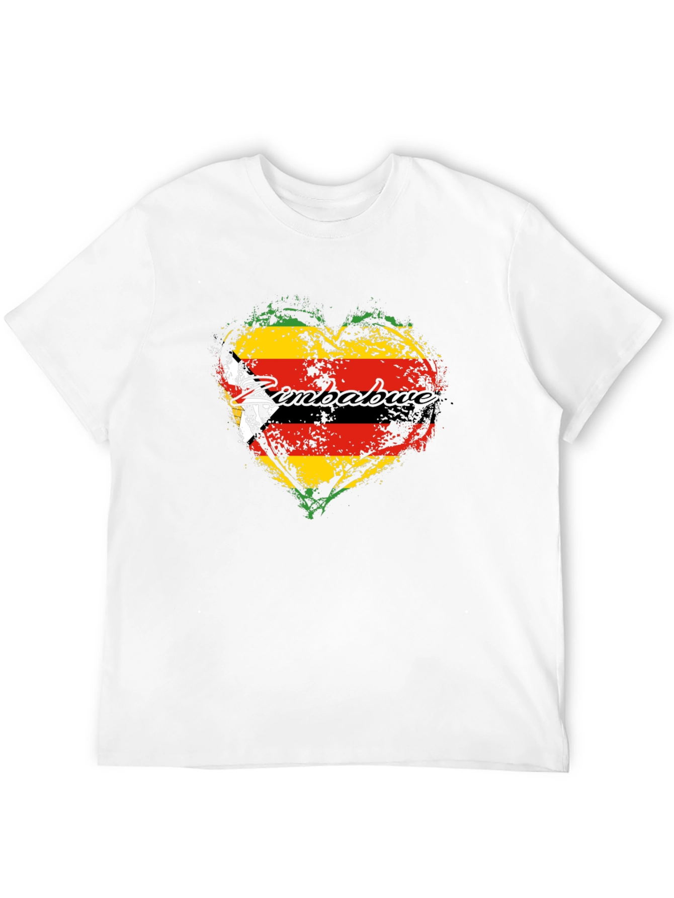 Zimbabwe Flag Heart T-Shirt