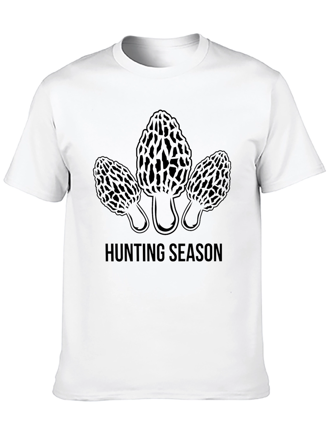 Morel Mushroom Hunting Season Black T-Shirt