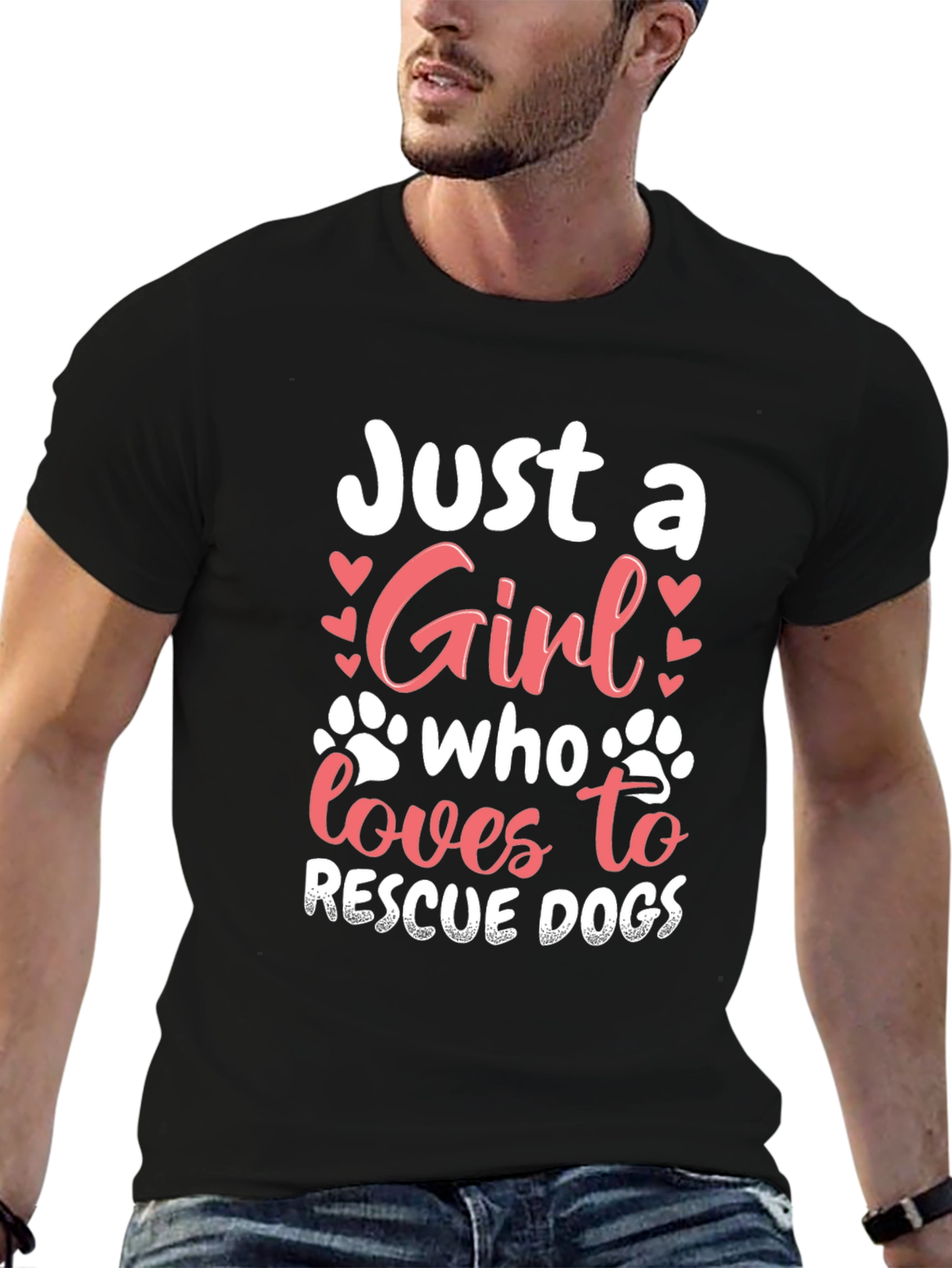 Rescue Dog Lover T-Shirt - Just A Girl
