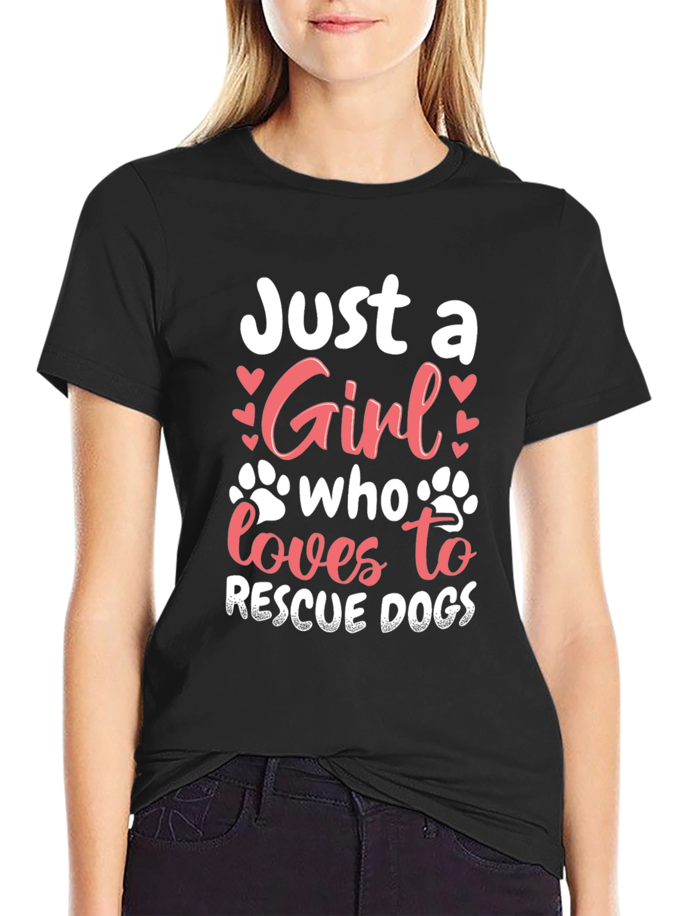 Rescue Dog Lover T-Shirt - Just A Girl