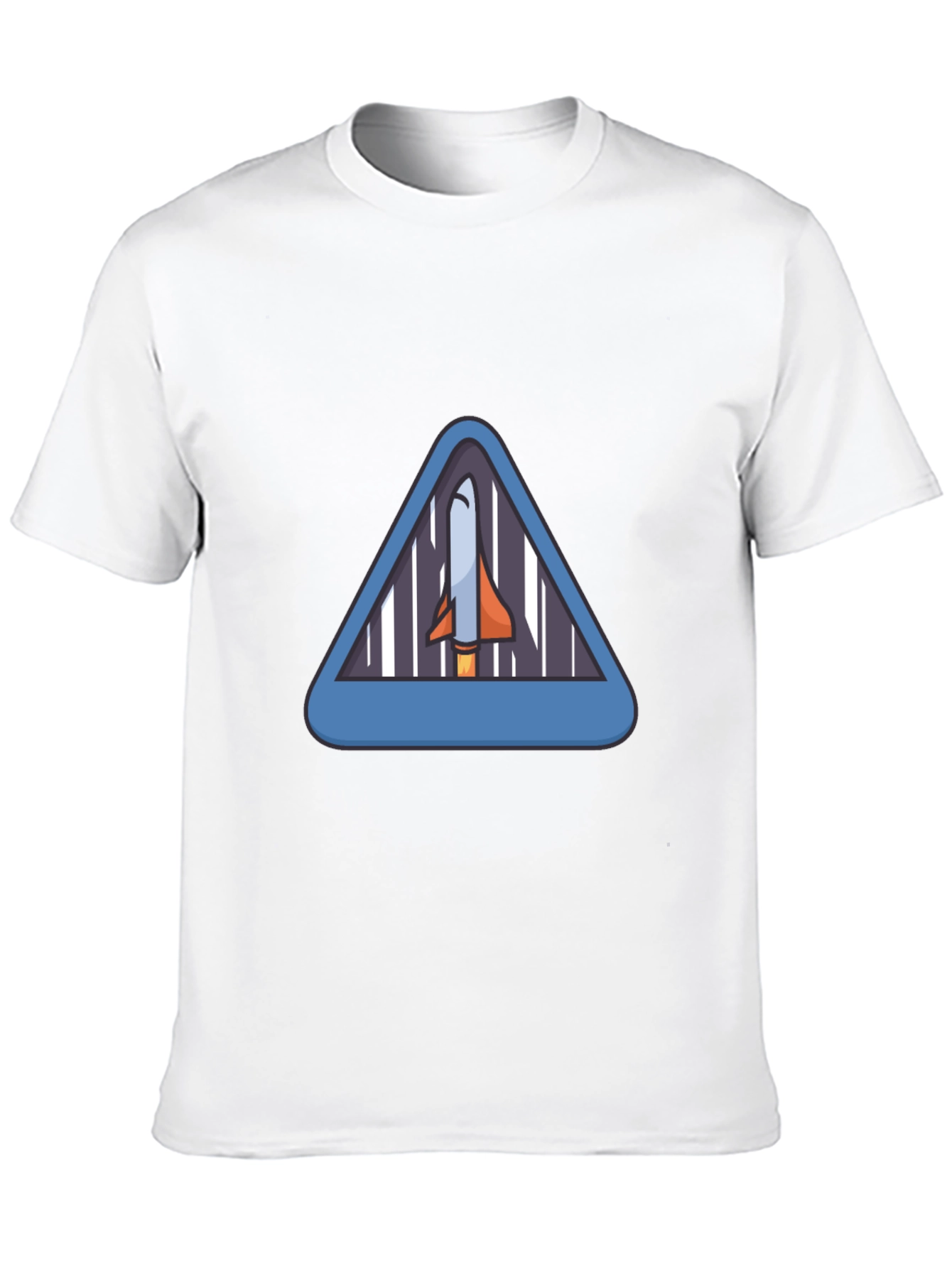 Rocket Triangle Graphic T-Shirt - Space Adventure Tee