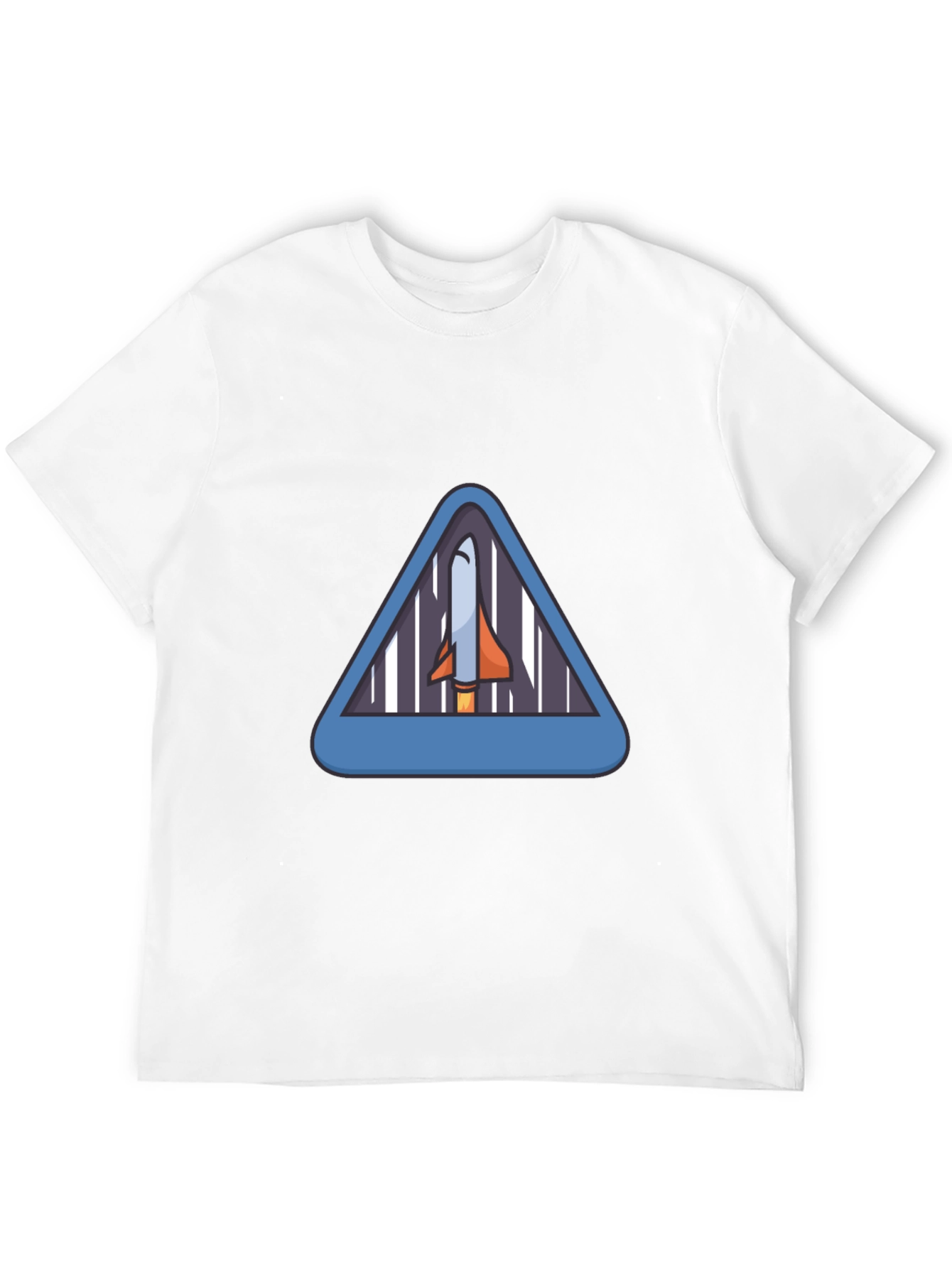 Rocket Triangle Graphic T-Shirt - Space Adventure Tee