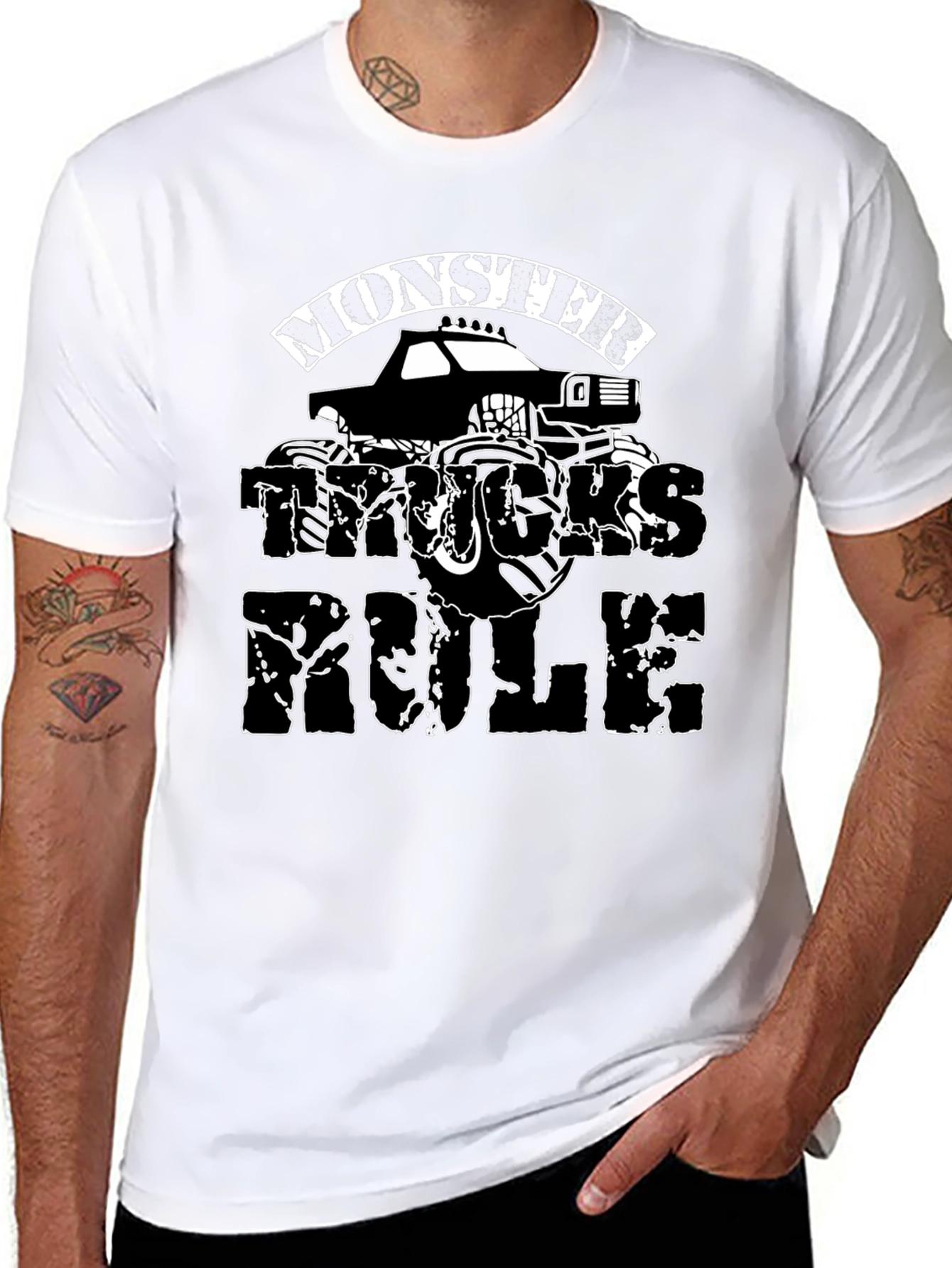Monster Trucks Rule Black T-Shirt