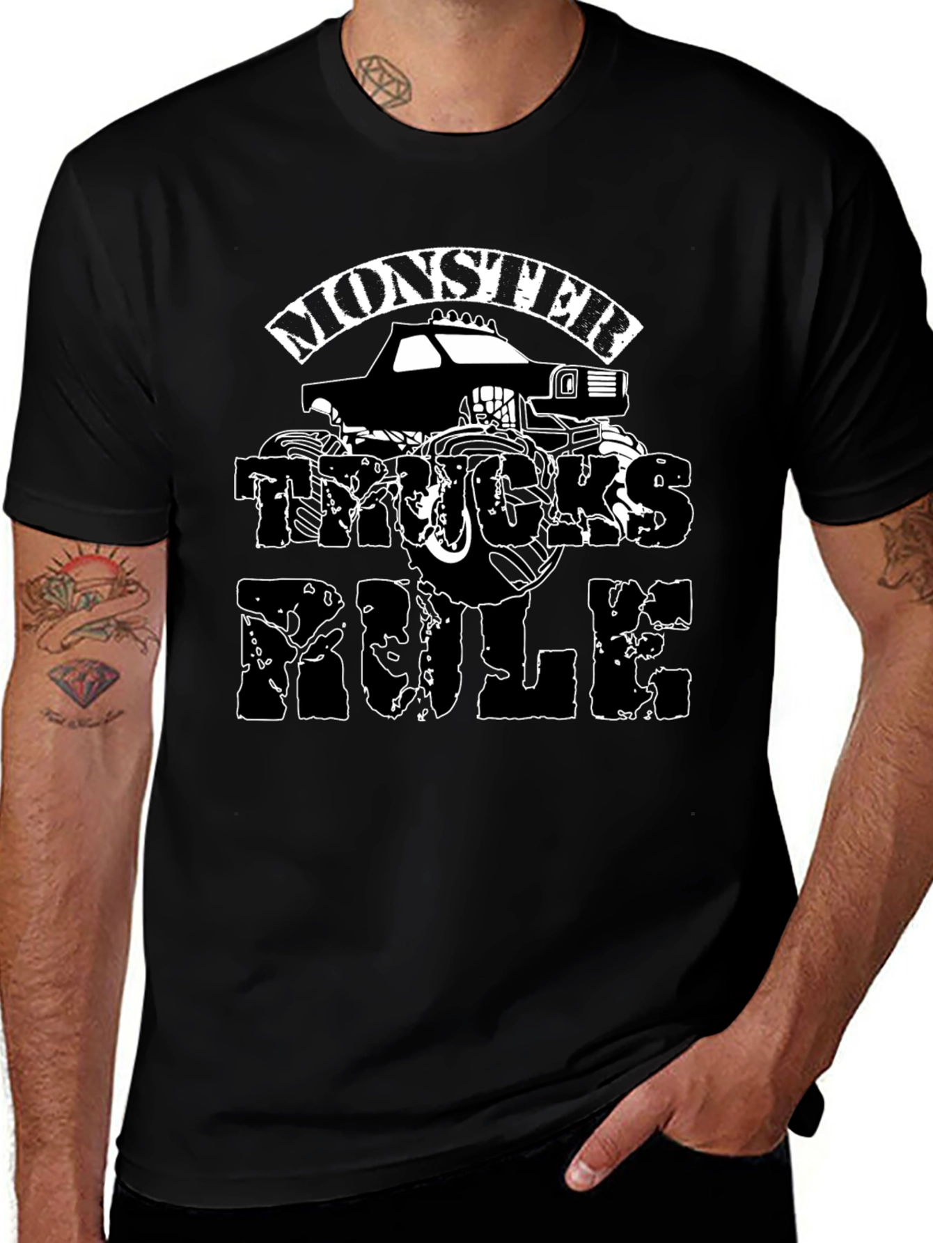 Monster Trucks Rule Black T-Shirt