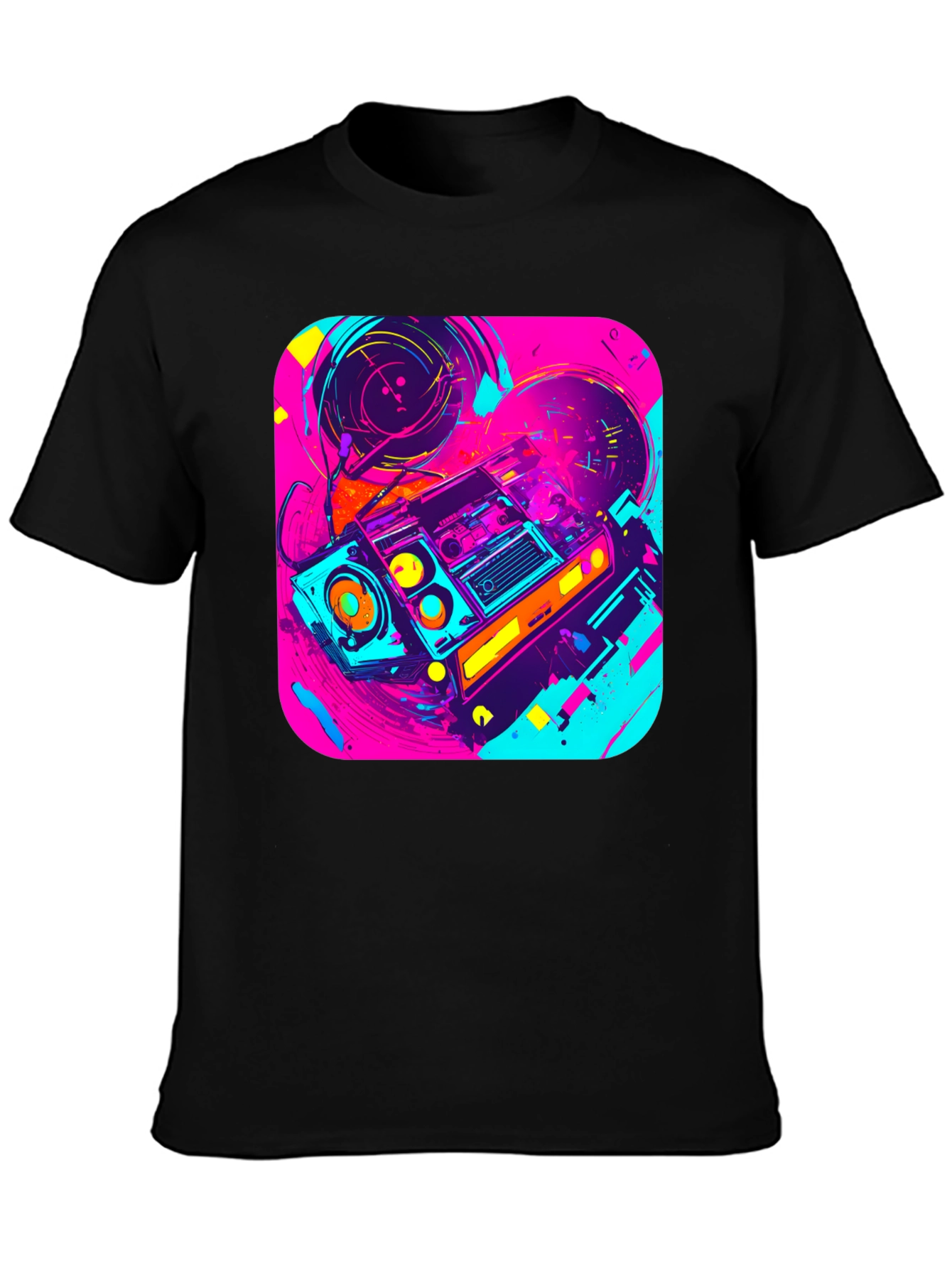 Retro Boombox Graphic Tee - 80s Vibe
