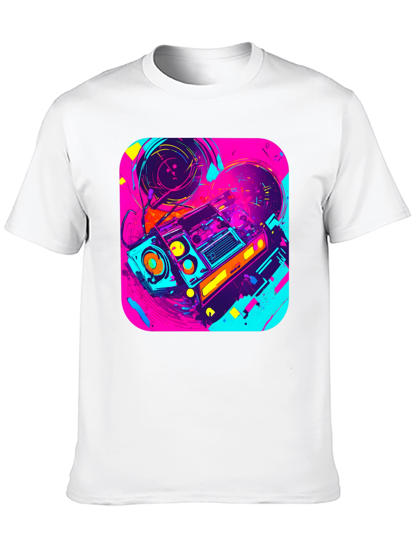 Retro Boombox Graphic Tee - 80s Vibe