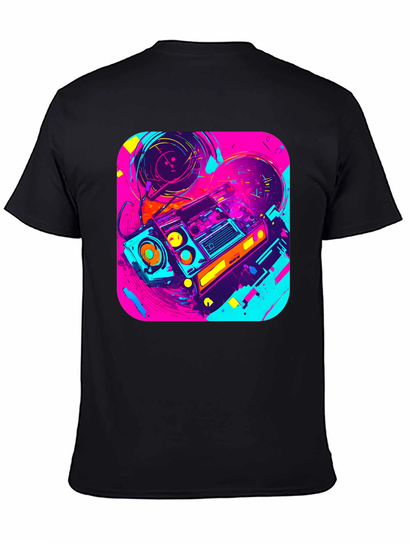 Retro Boombox Graphic Tee - 80s Vibe