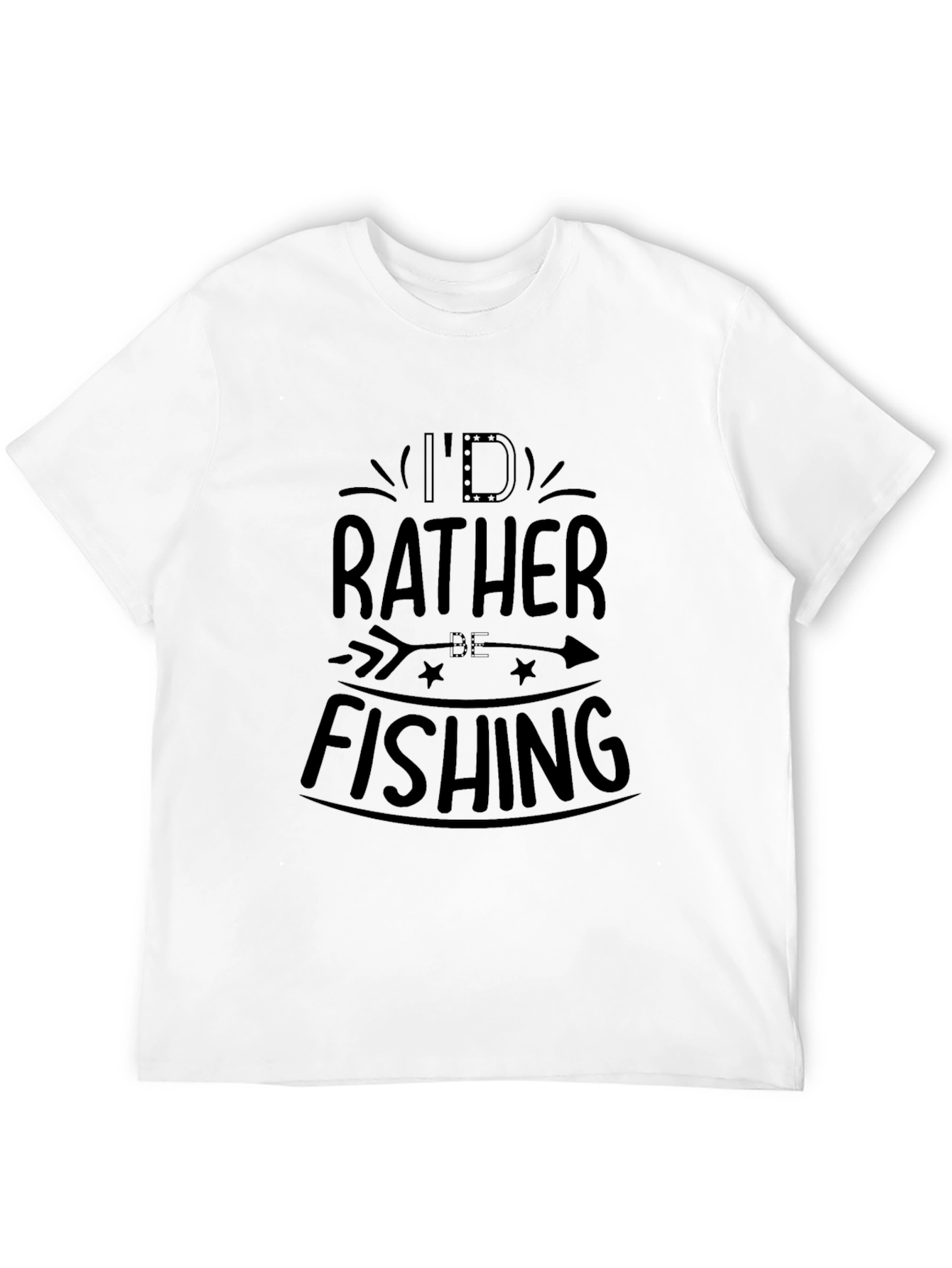 Id Rather Be Fishing Black T-Shirt
