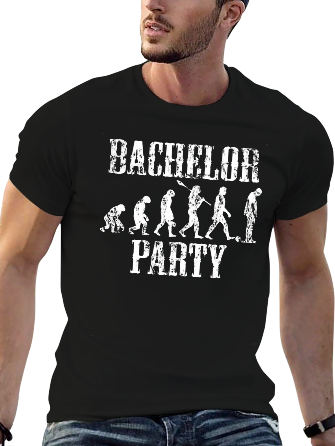 Bachelor Party Evolution Funny Graphic T-Shirt