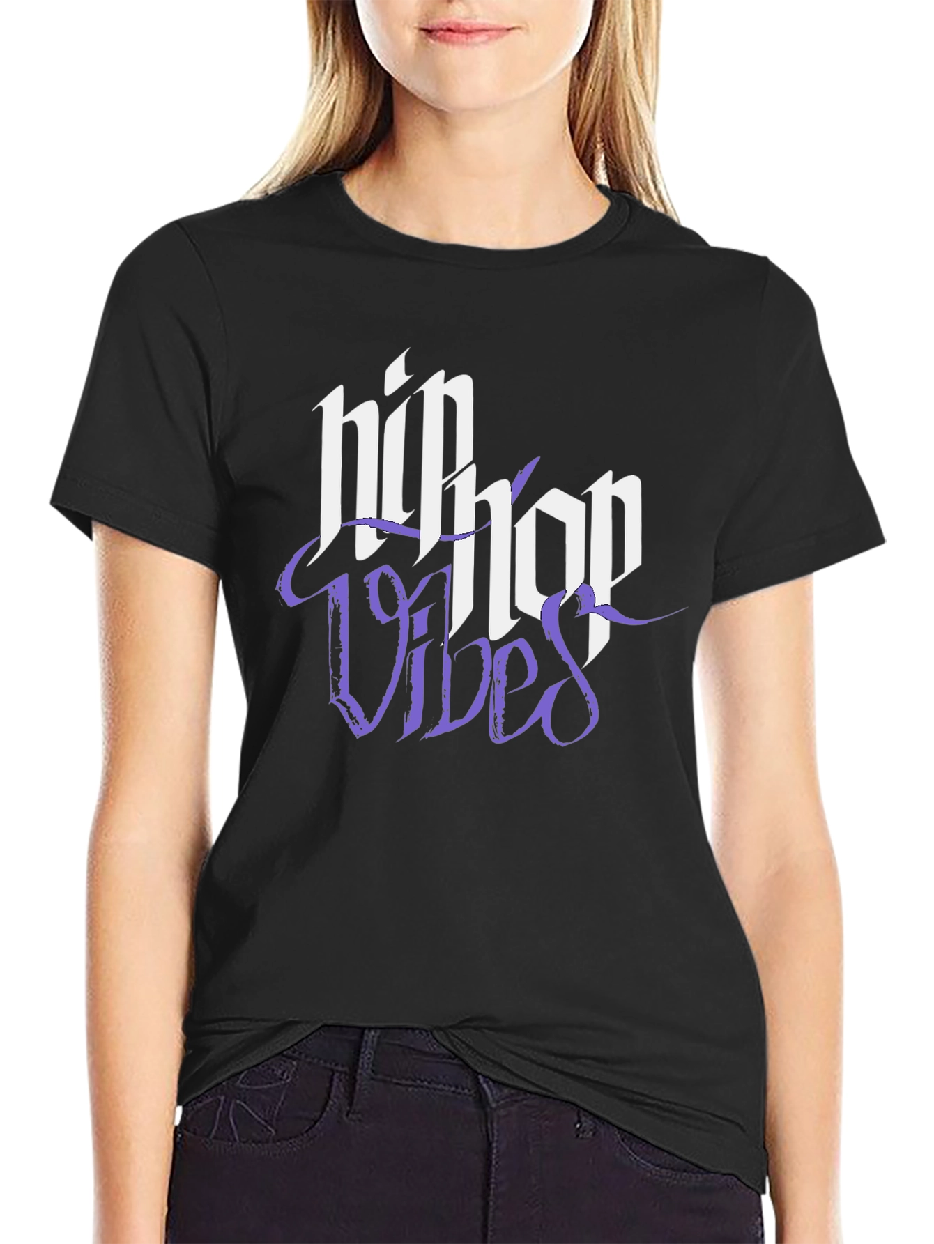 Hip Hop Vibes Black Graphic Tee