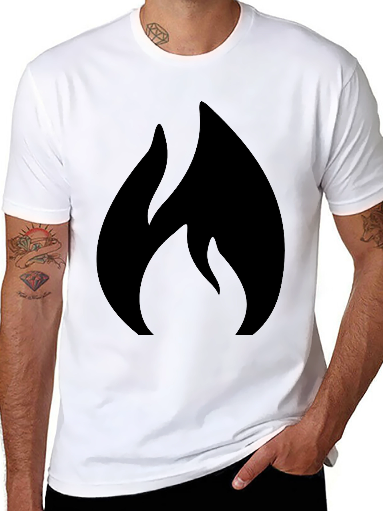 Flame Graphic Black T-Shirt