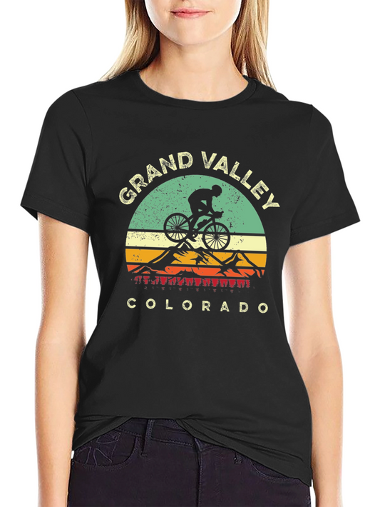 Grand Valley Colorado Retro Mountain Biking T-Shirt