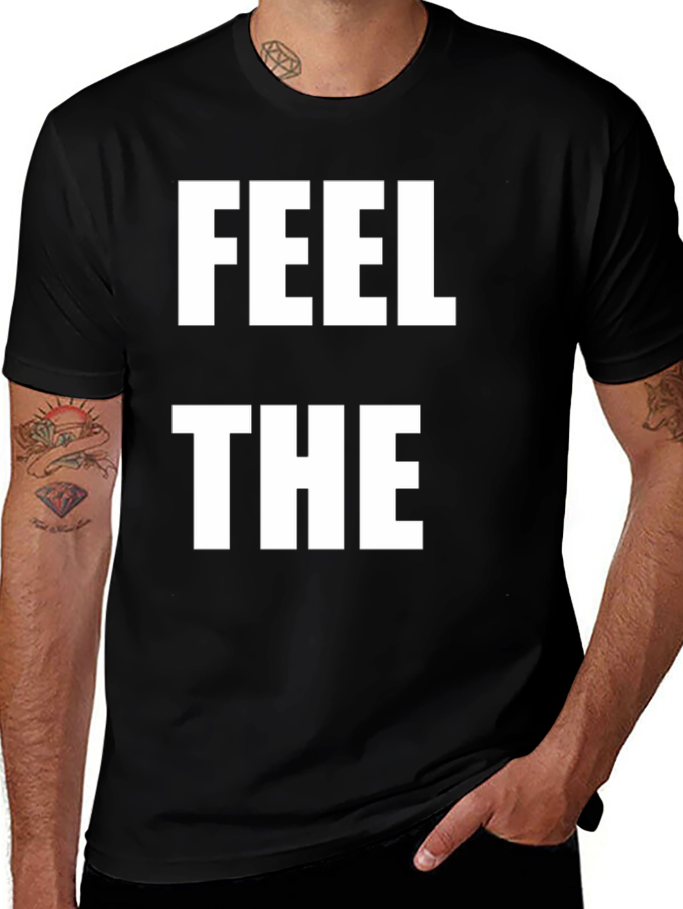 Feel The T-Shirt Black Cotton Tee