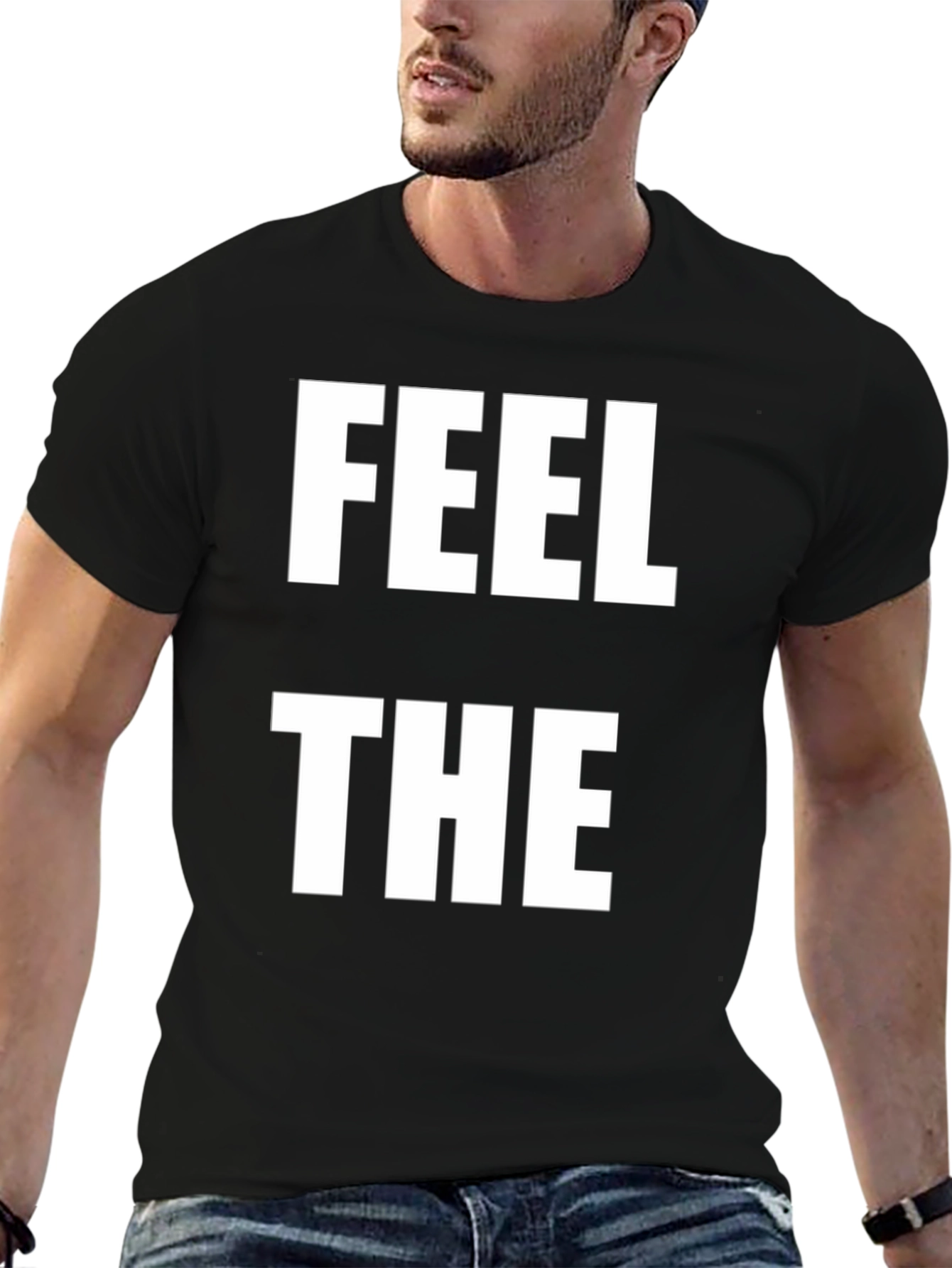 Feel The T-Shirt Black Cotton Tee
