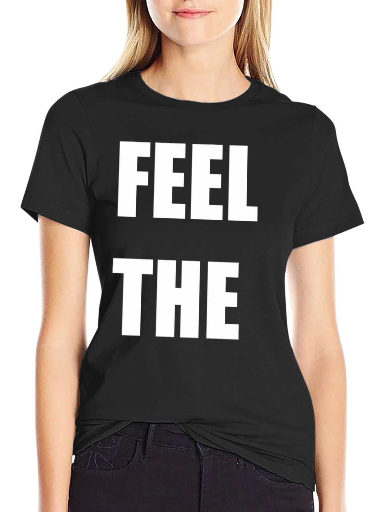 Feel The T-Shirt Black Cotton Tee