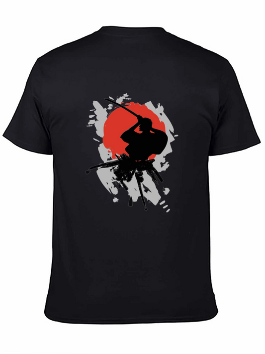 Samurai Silhouette T-Shirt - Rising Sun Design